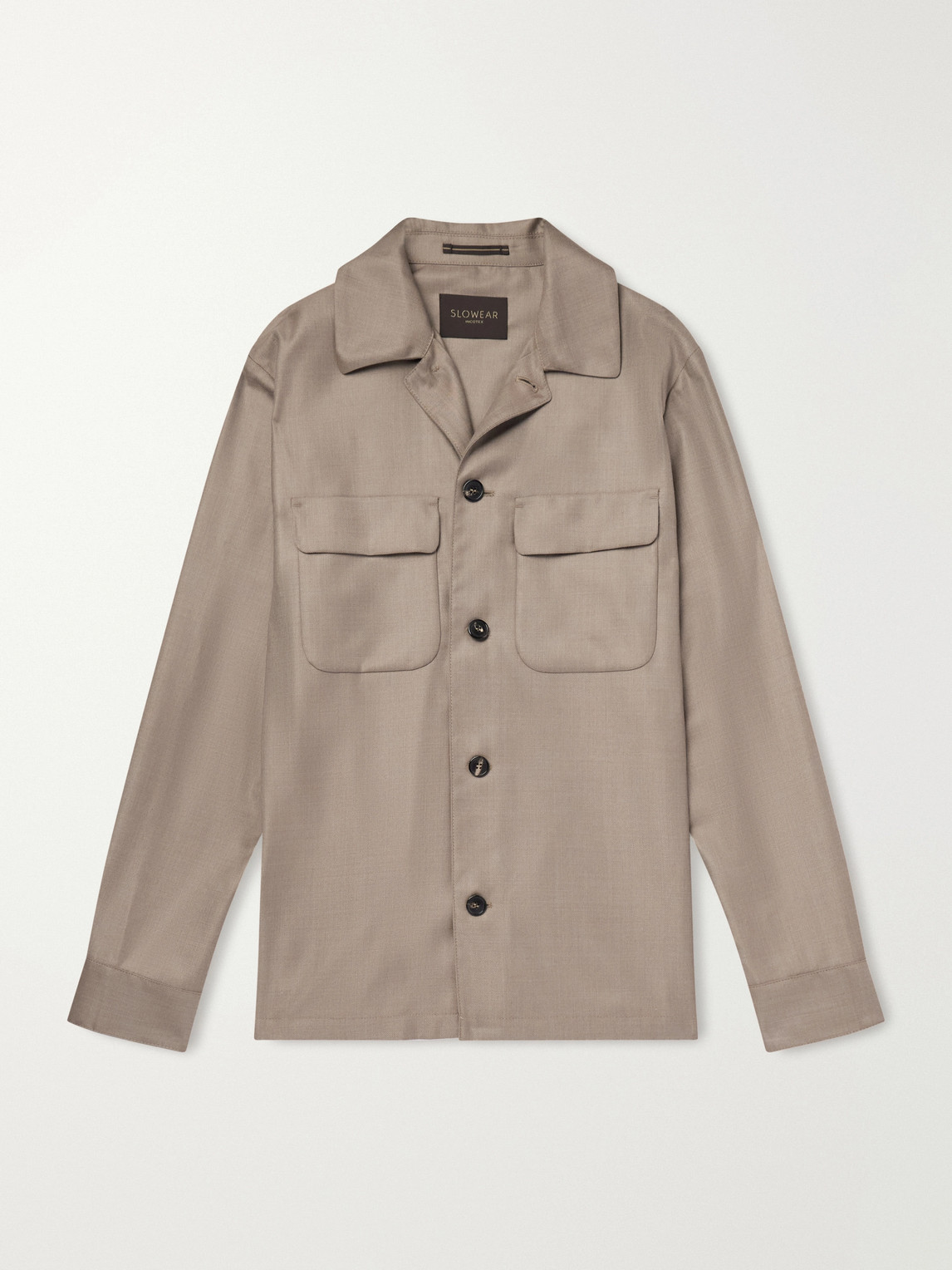 Slowear Wool And Silk-blend Overshirt In Neutral