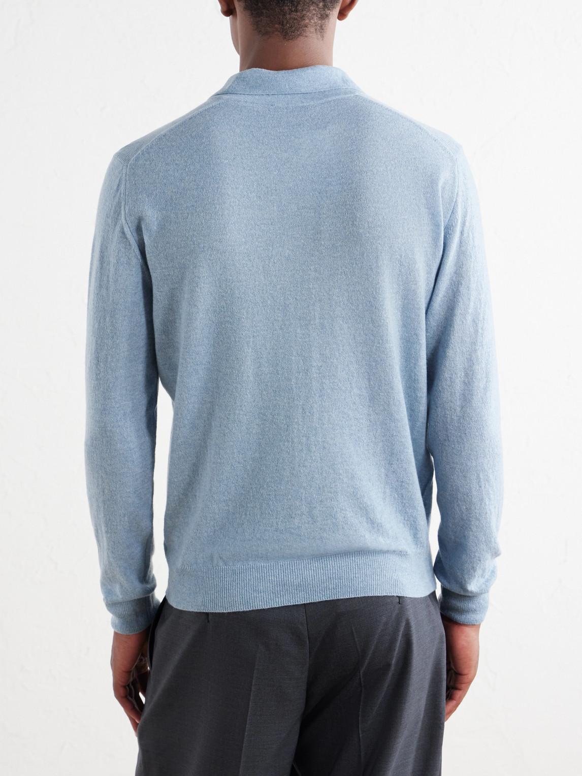 Zanone Cashmere-Blend Polo Sweater