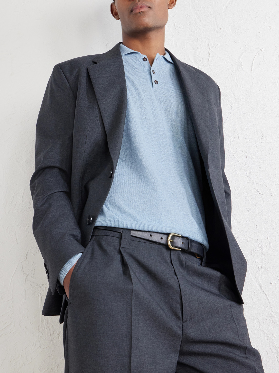 Zanone Cashmere-Blend Polo Sweater