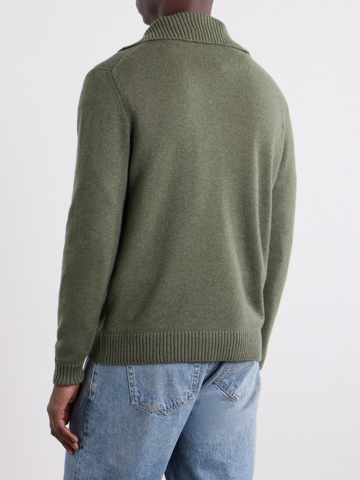 Zanone Slim-Fit Cashmere Half Zip-Up Sweater