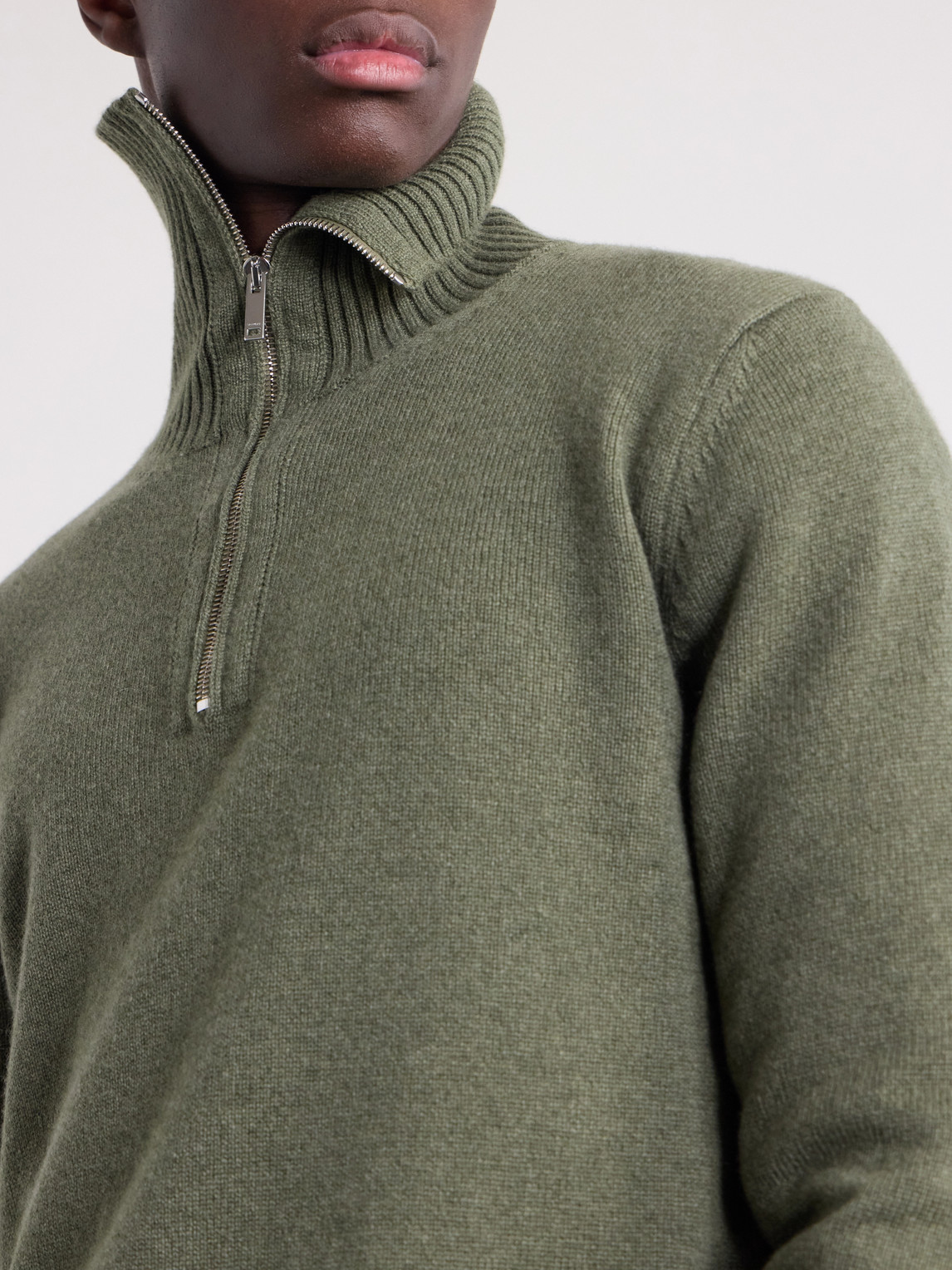 Zanone Slim-Fit Cashmere Half Zip-Up Sweater