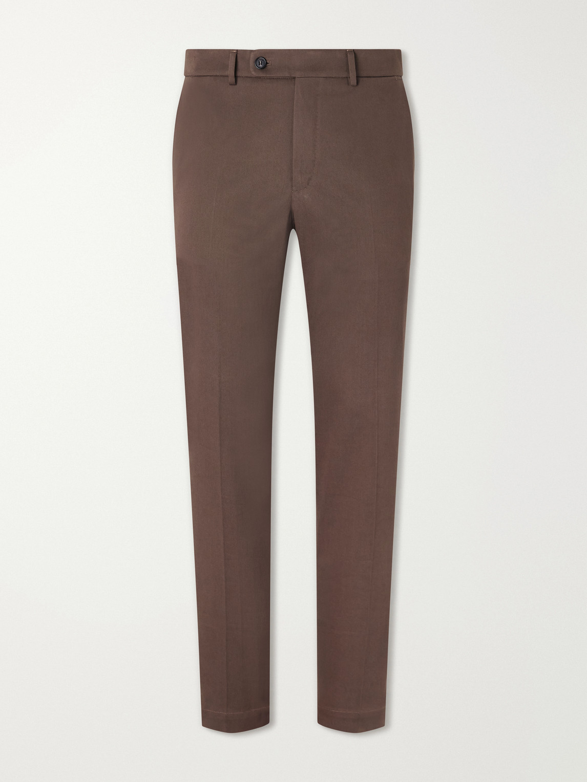 Slowear Straight-leg Stretch-cotton Gabardine Trousers In Brown