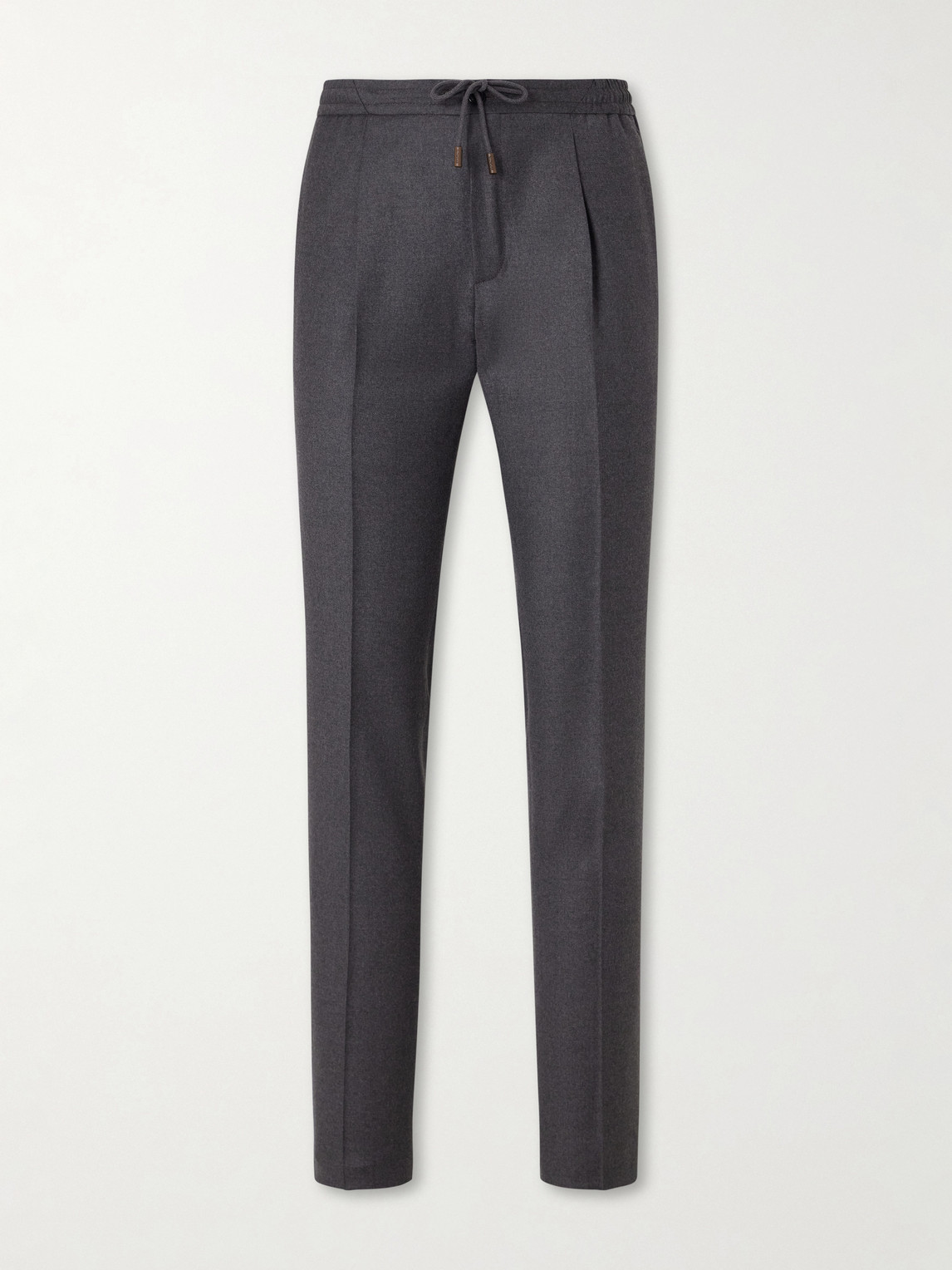 Slowear Tapered Pleated Virgin Wool Trousers In Gray