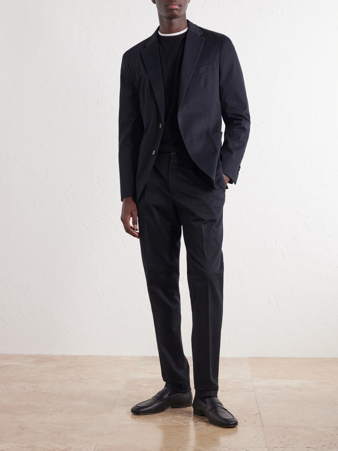 Incotex Tapered Pleated Cotton-Blend Gabardine Suit Trousers