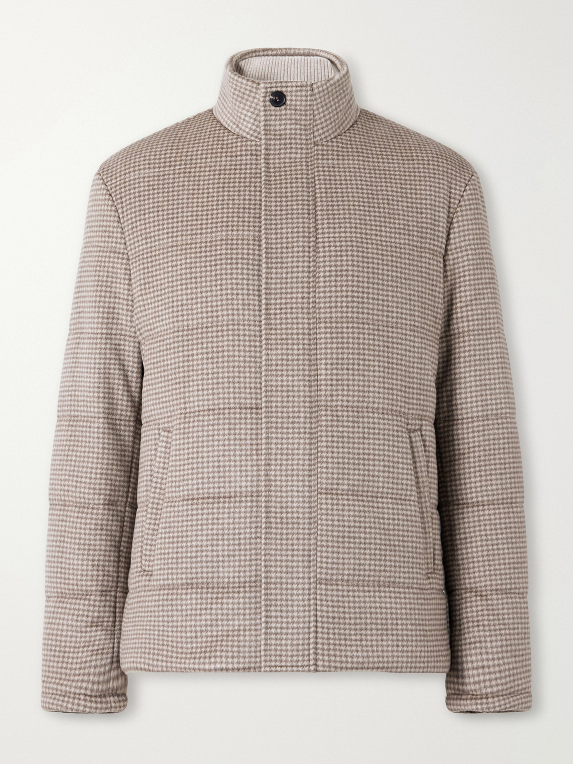Quilted Houndstooth Cashmere Jacket
