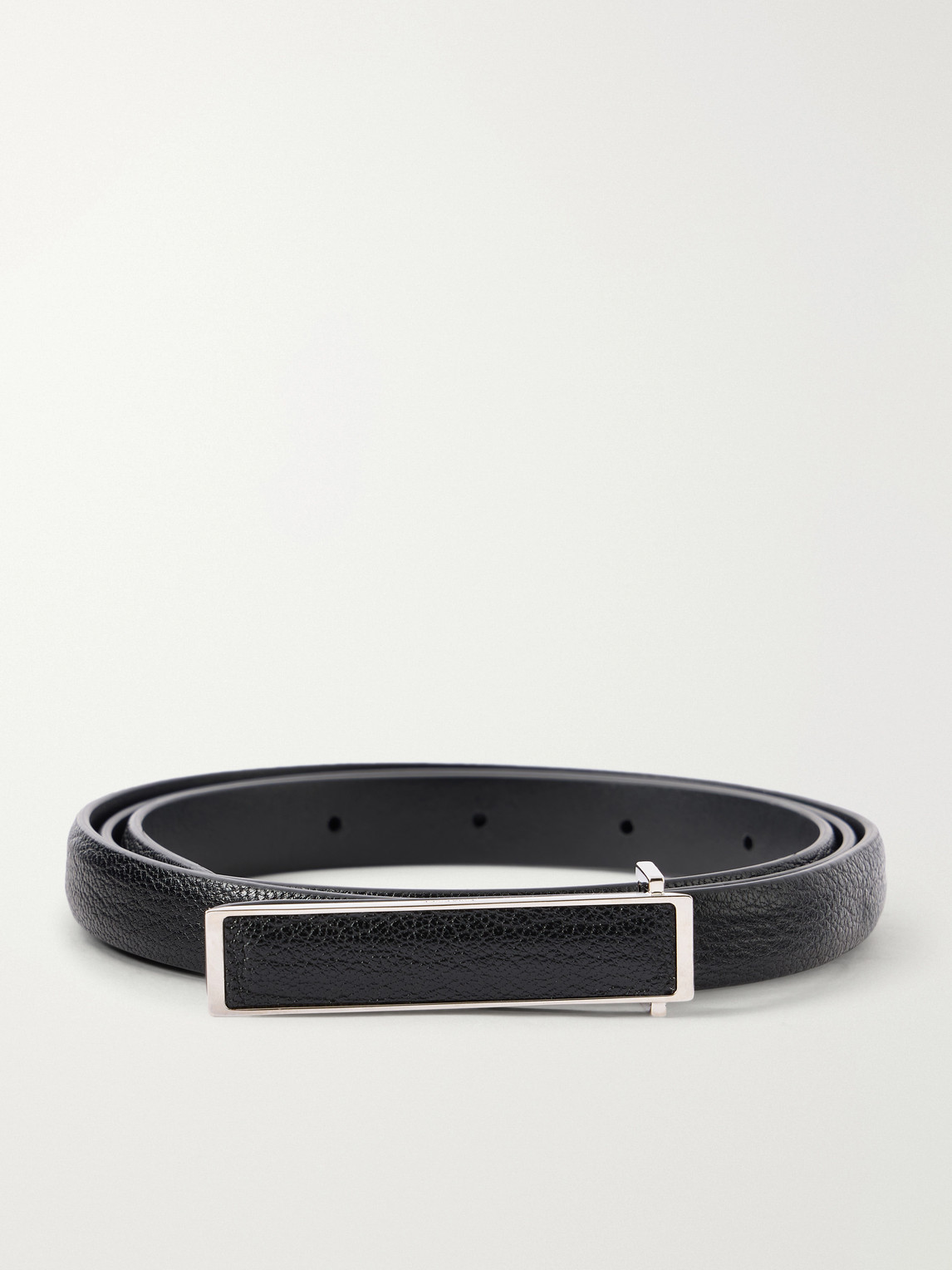 Tom Ford 1.5cm Full-grain Leather Belt In Black