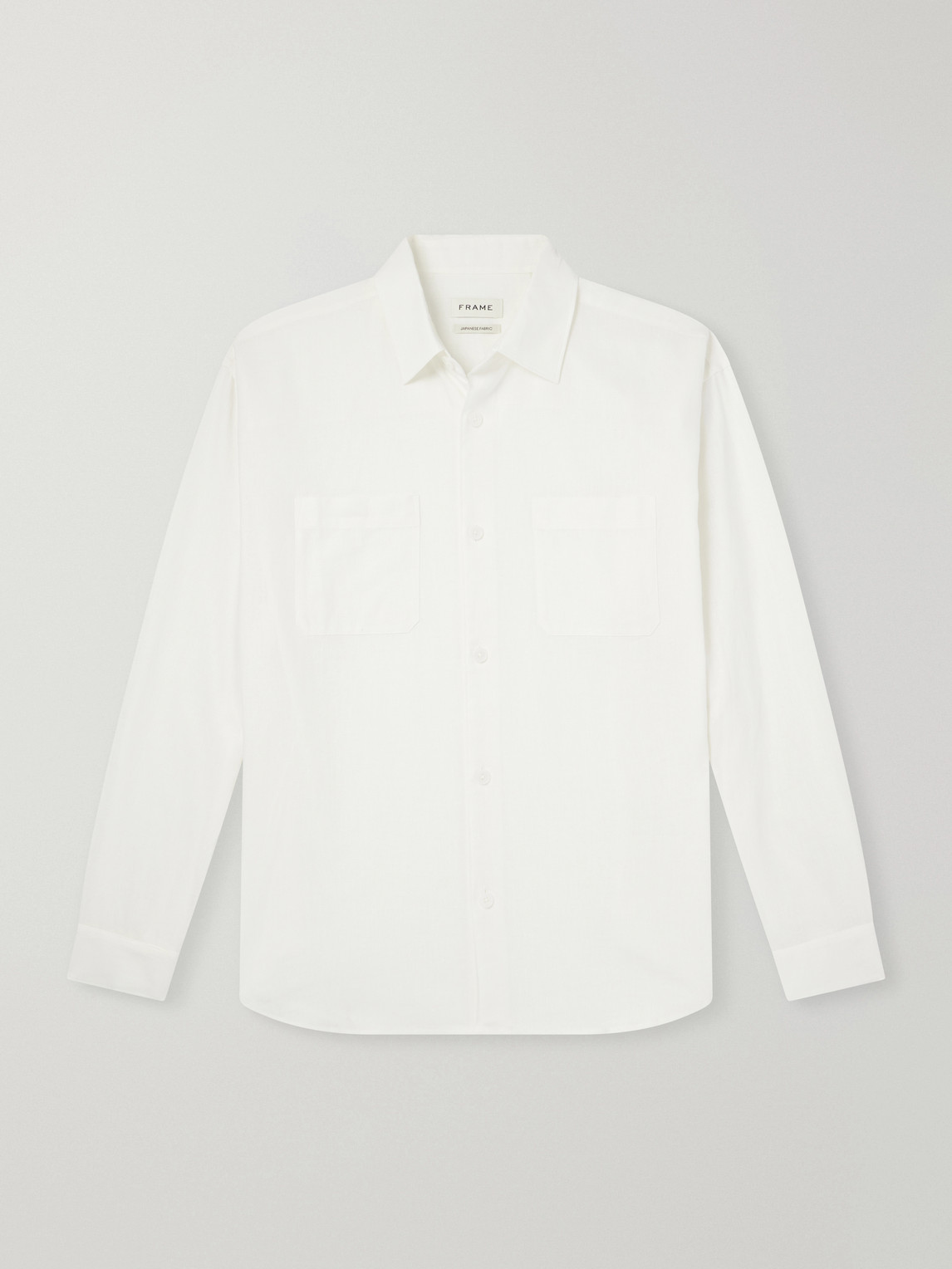 FRAME – Logo-Embroidered Cotton, Linen and Ramie-Blend Shirt