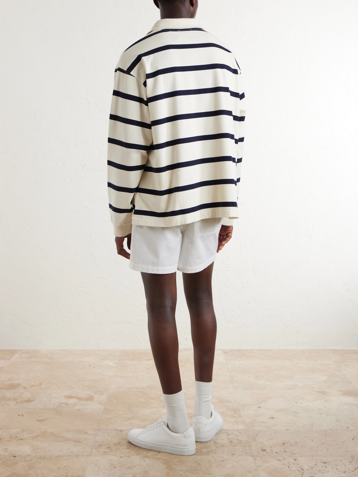 Logo-Embroidered Striped Cotton Sweater