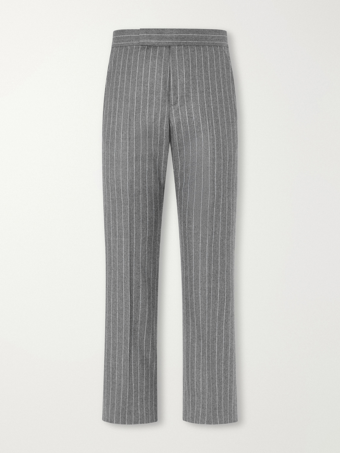 Straight-Leg Pinstripe Wool-Flannel Trousers