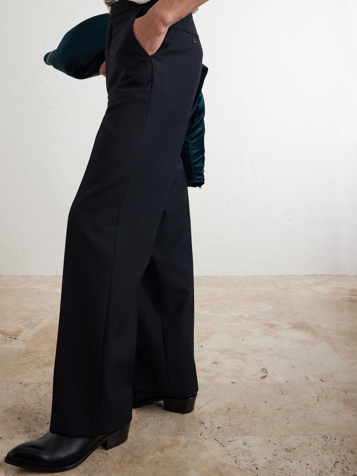 Straight-Leg Wool Trousers