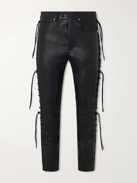 Tomford Straight-Leg Full-Grain Leather Trousers