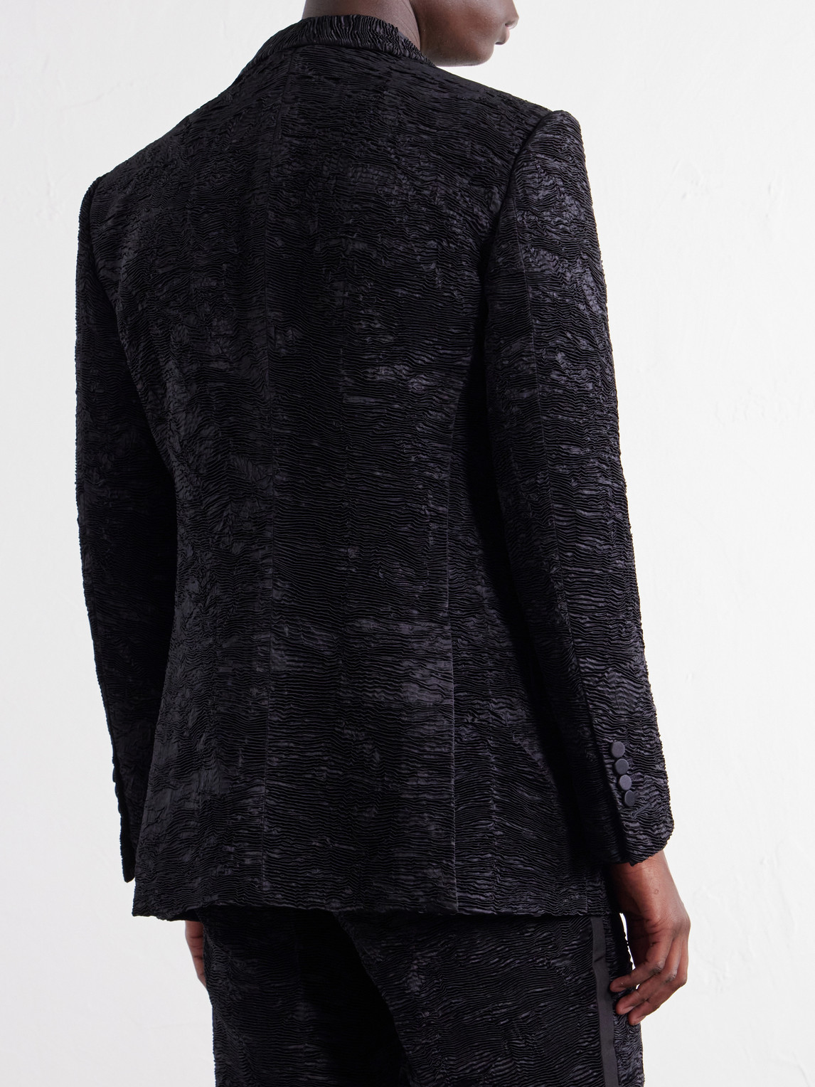 Astracan Plissé Silk Tuxedo Jacket