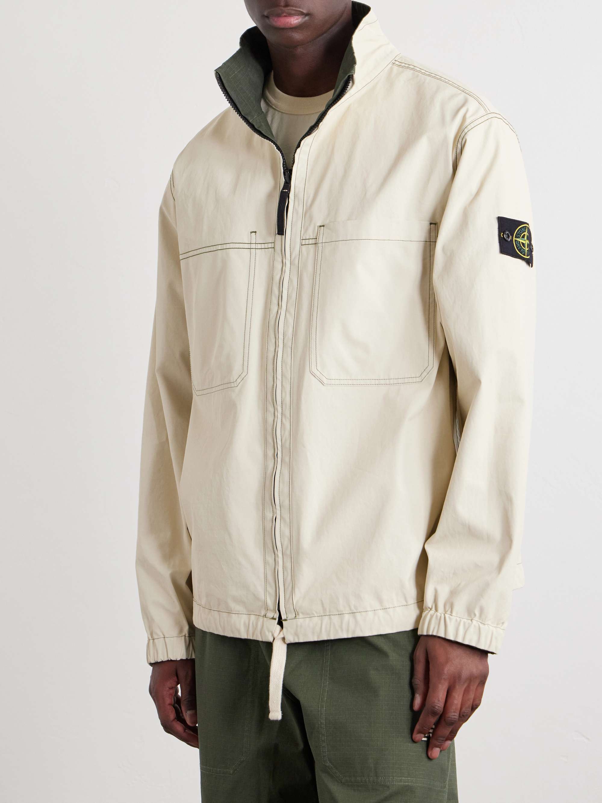 STONE ISLAND + New Balance Reversible Logo-Print Cotton Blouson