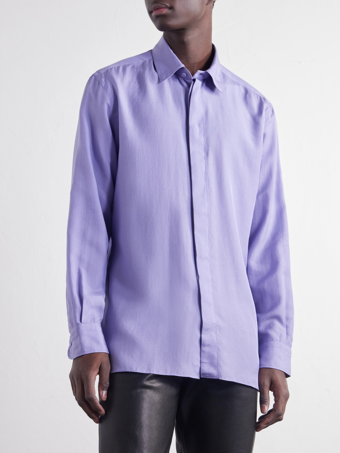 Cotton And Silk-Blend Twill Shirt
