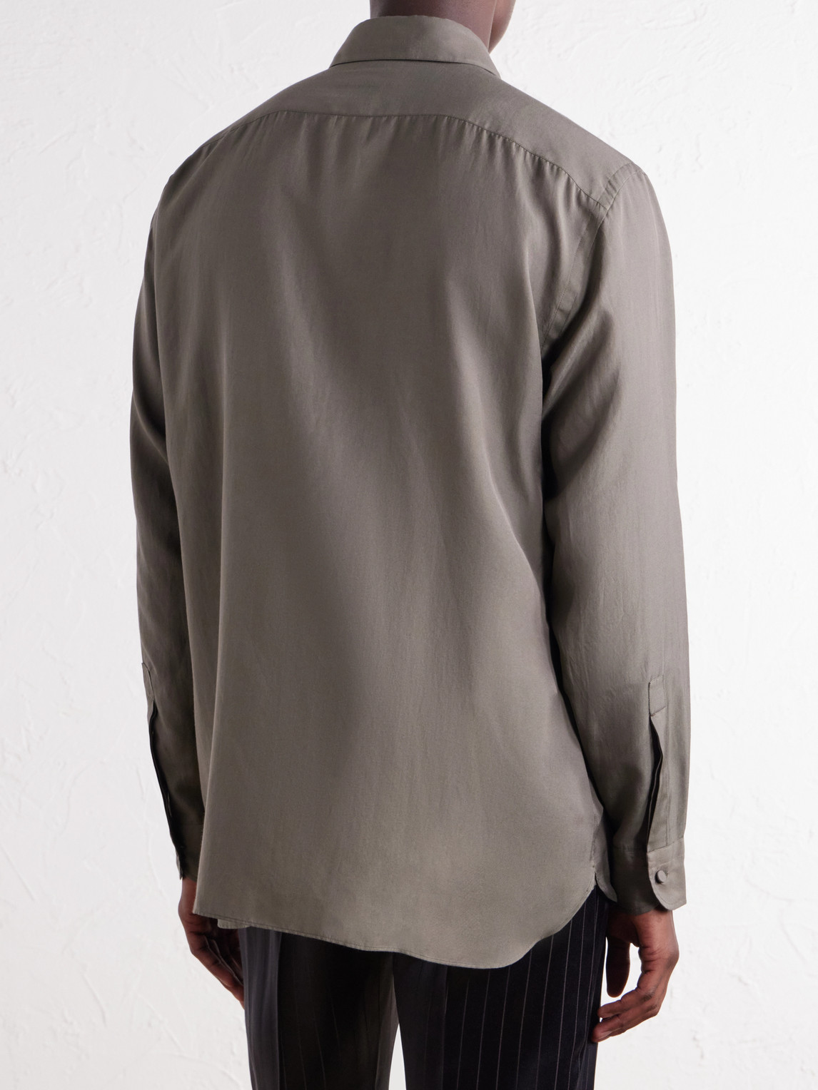Cotton And Silk-Blend Twill Shirt