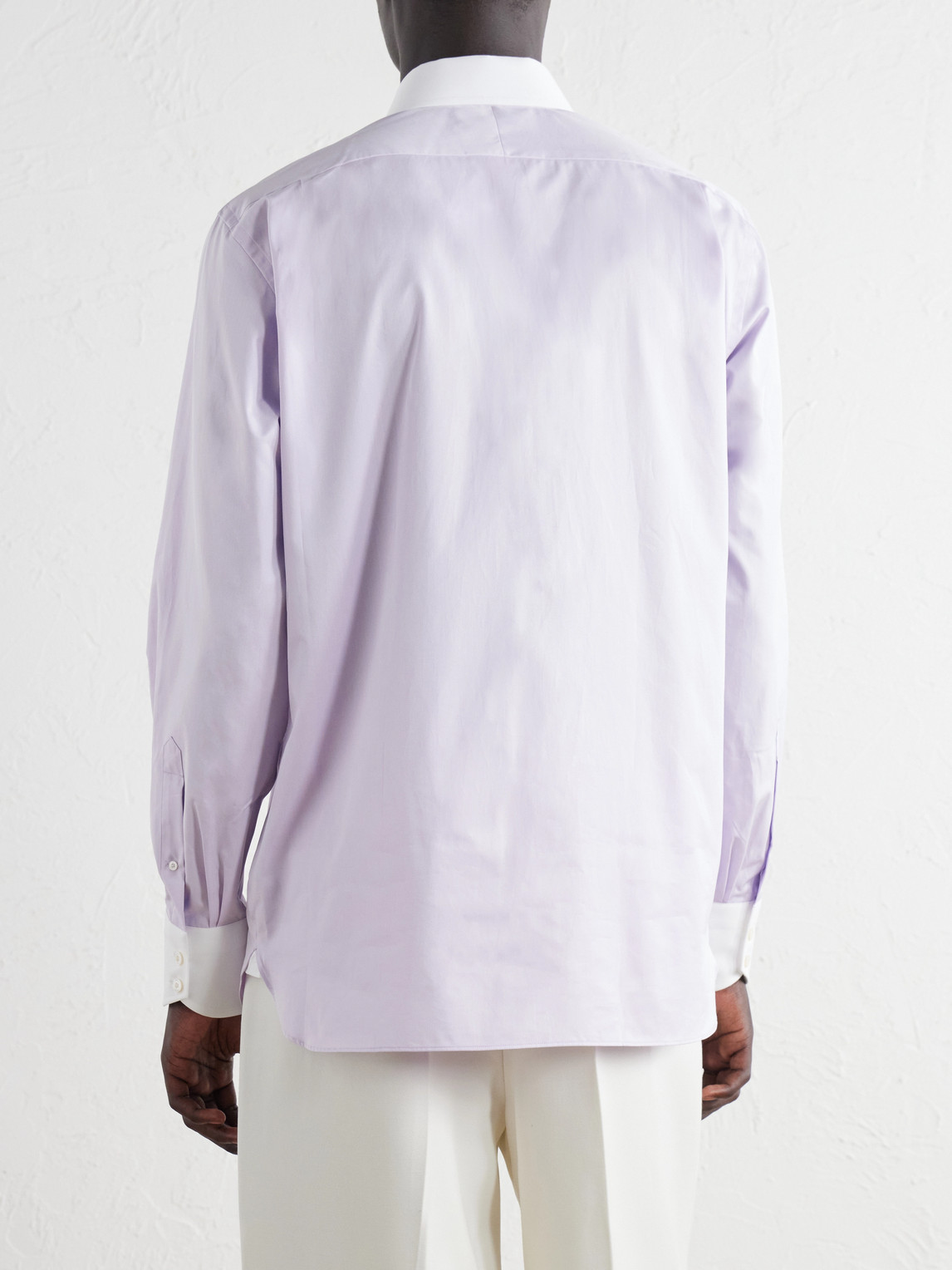 Spread-Collar Cotton-Gabardine Shirt