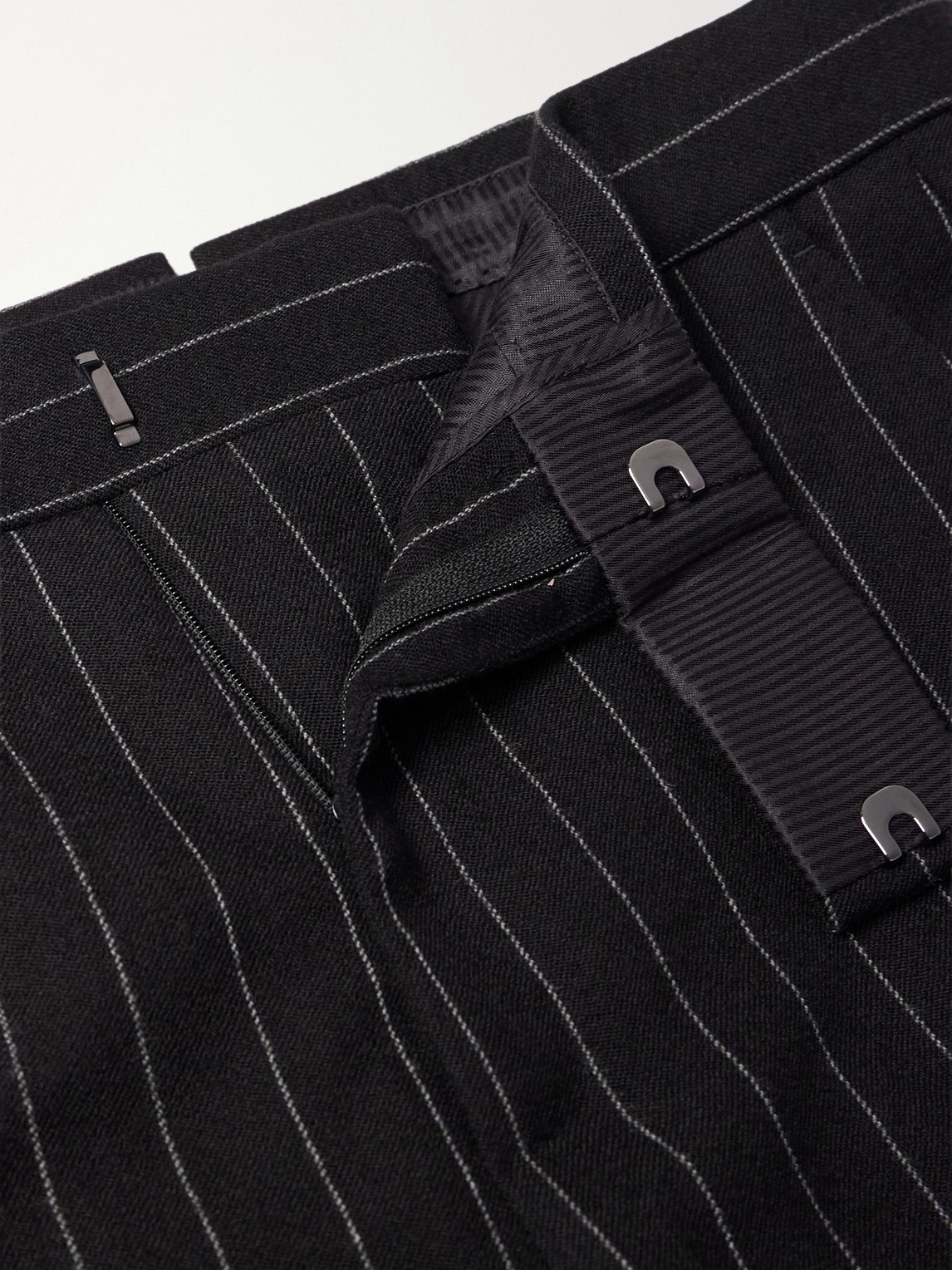 Straight-Leg Pinstriped Wool-Twill Suit Trousers