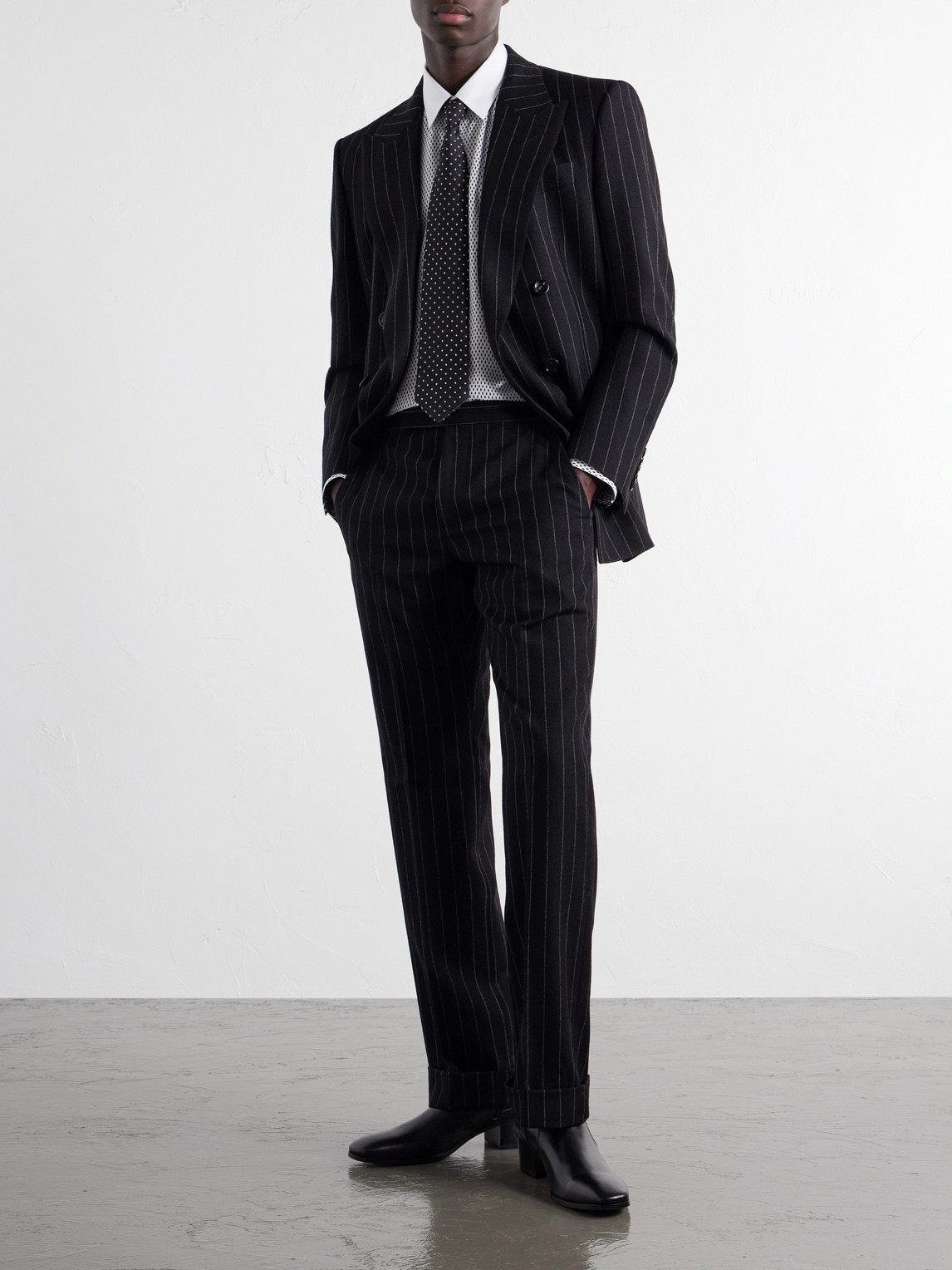Straight-Leg Pinstriped Wool-Twill Suit Trousers