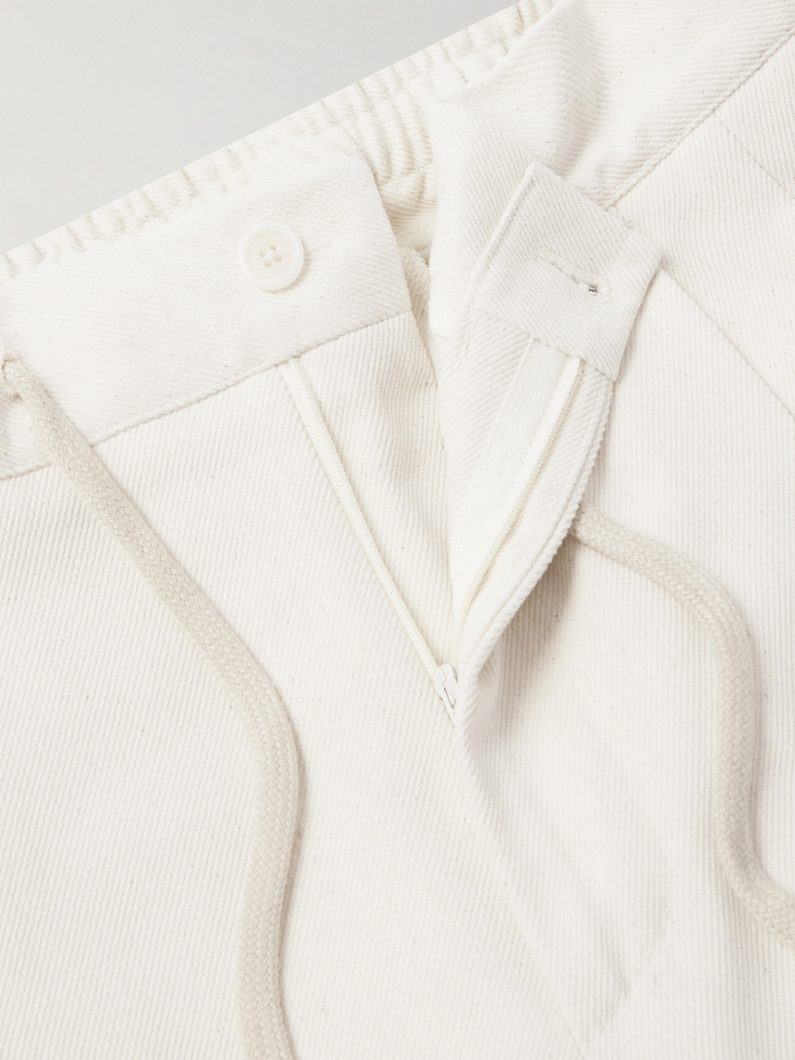 Straight-Leg Pleated Cotton-Twill Trousers