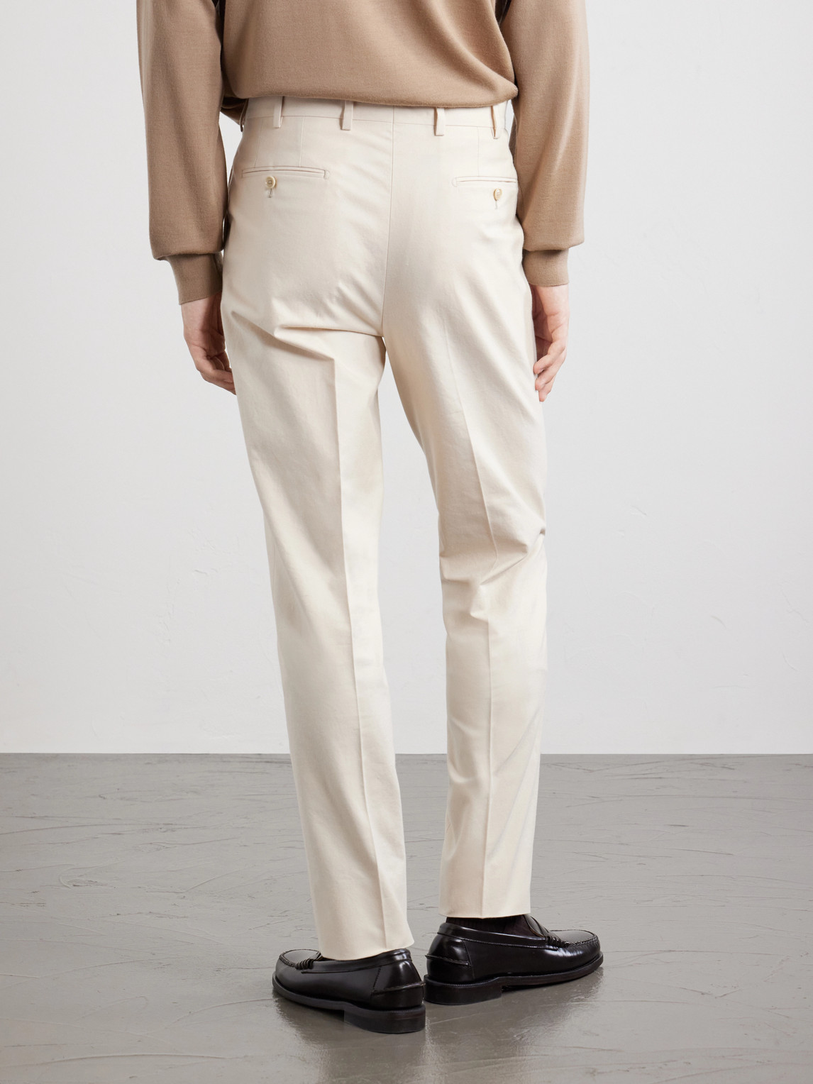 Tapered Cotton And Silk-Blend Twill Trousers