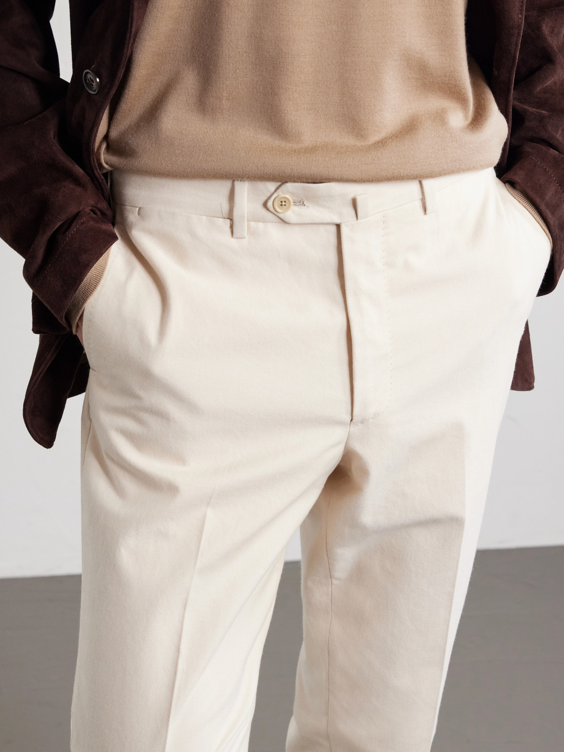 Tapered Cotton And Silk-Blend Twill Trousers