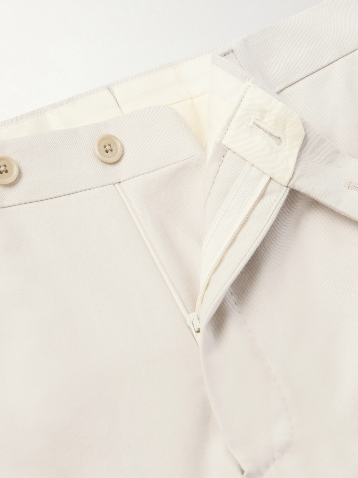 Tapered Cotton And Silk-Blend Twill Trousers