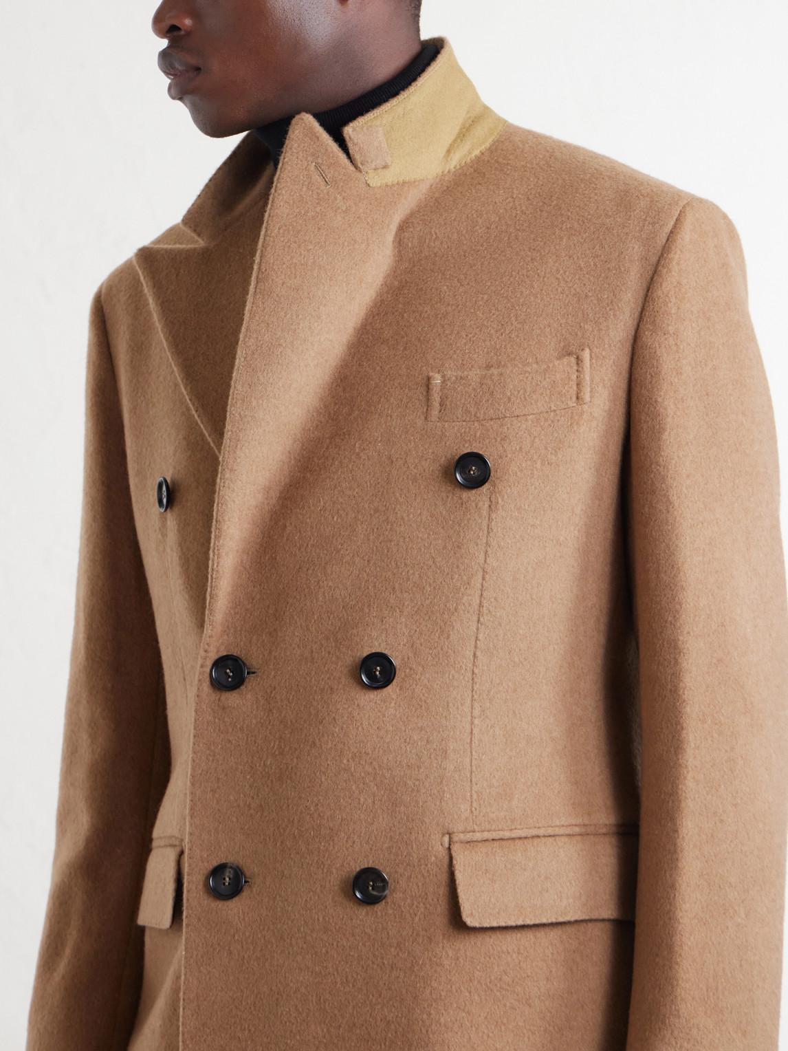 Double-Breasted Camel Coat