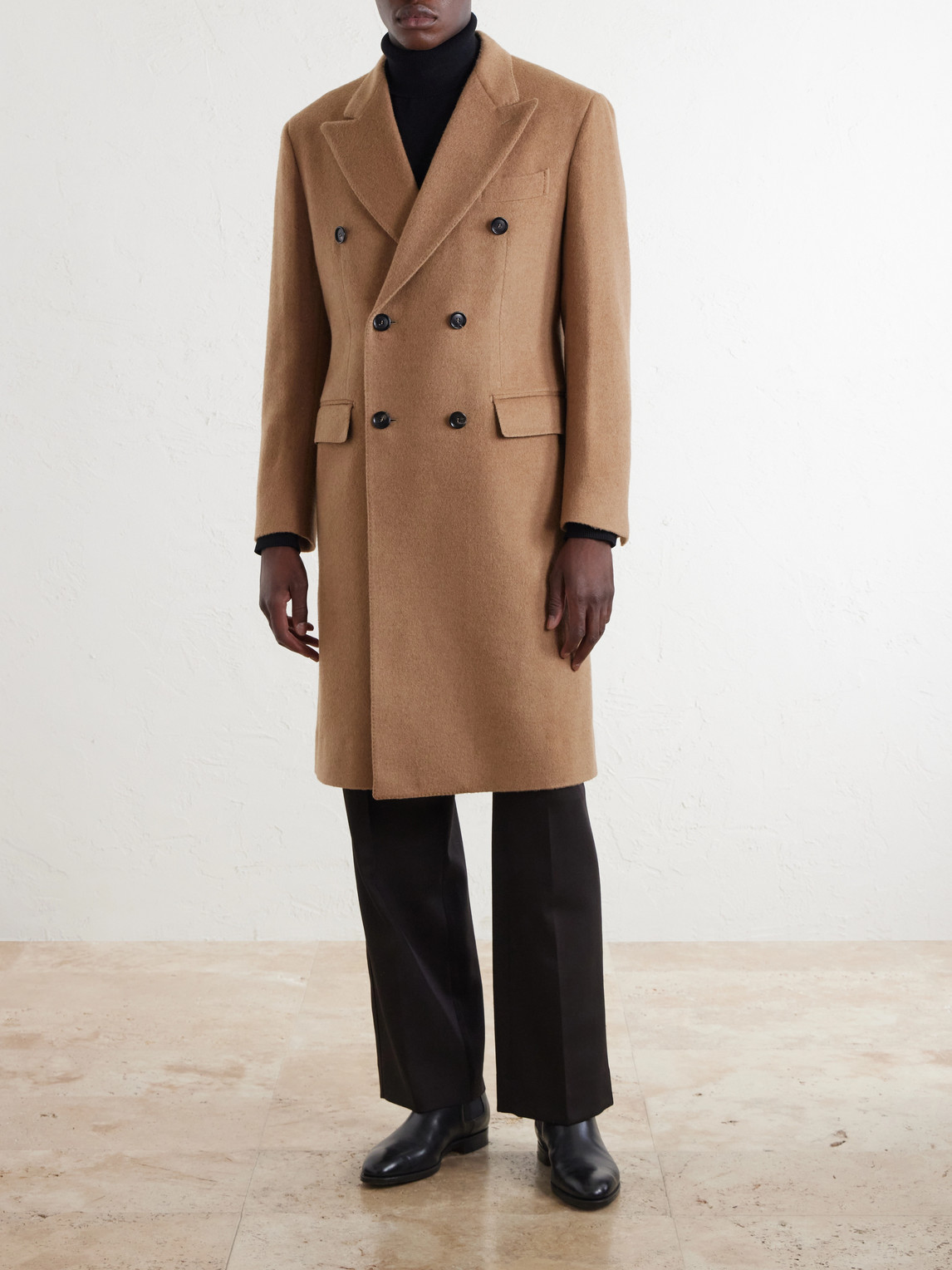 Double-Breasted Camel Coat