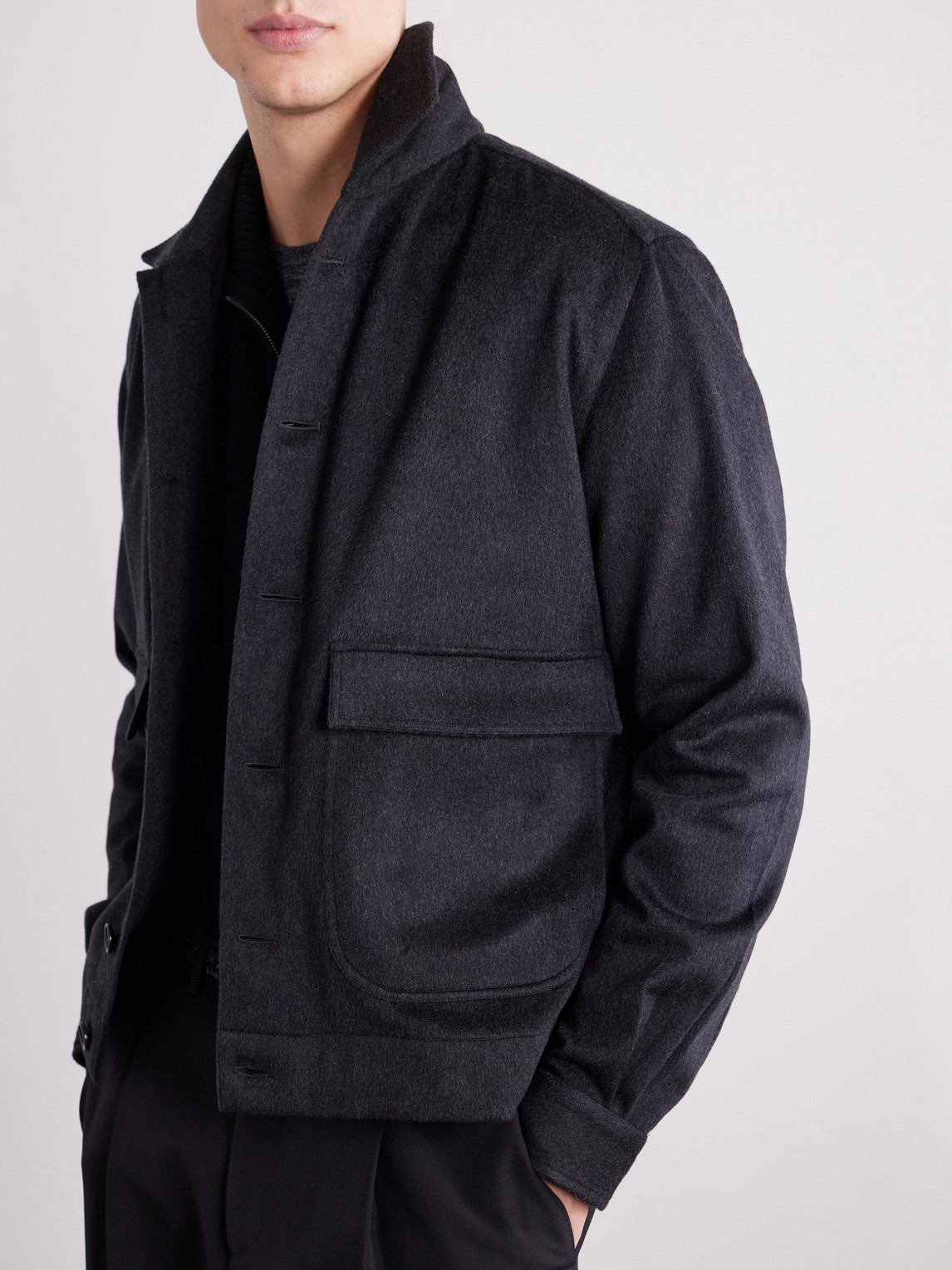 And Cashmere-Blend Felt Bomber Jacket