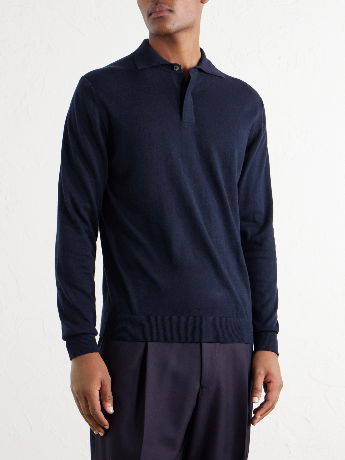 Cotton And Cashmere-Blend Polo Shirt
