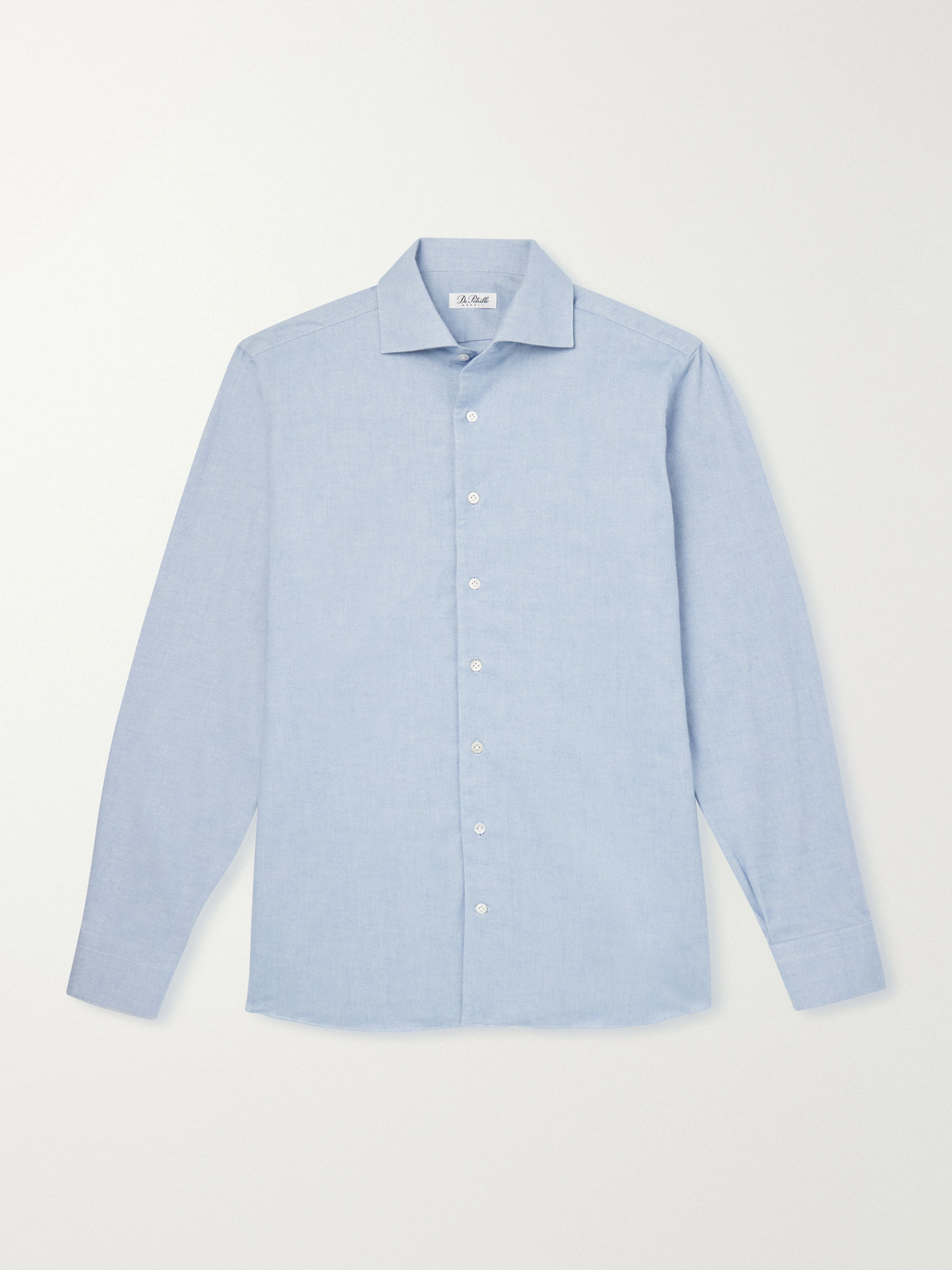 De Petrillo Cutaway-collar Brushed Cotton-twill Shirt In Multi