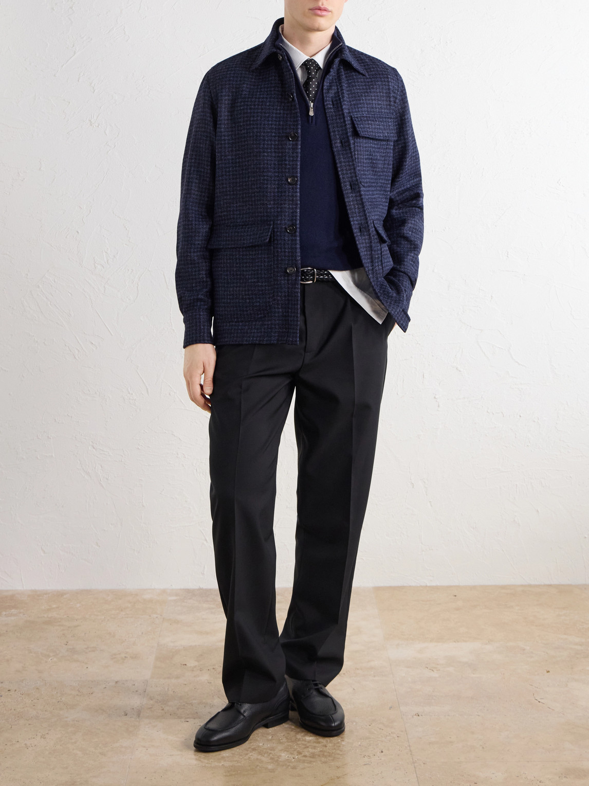 Houndstooth Virgin Wool Overshirt