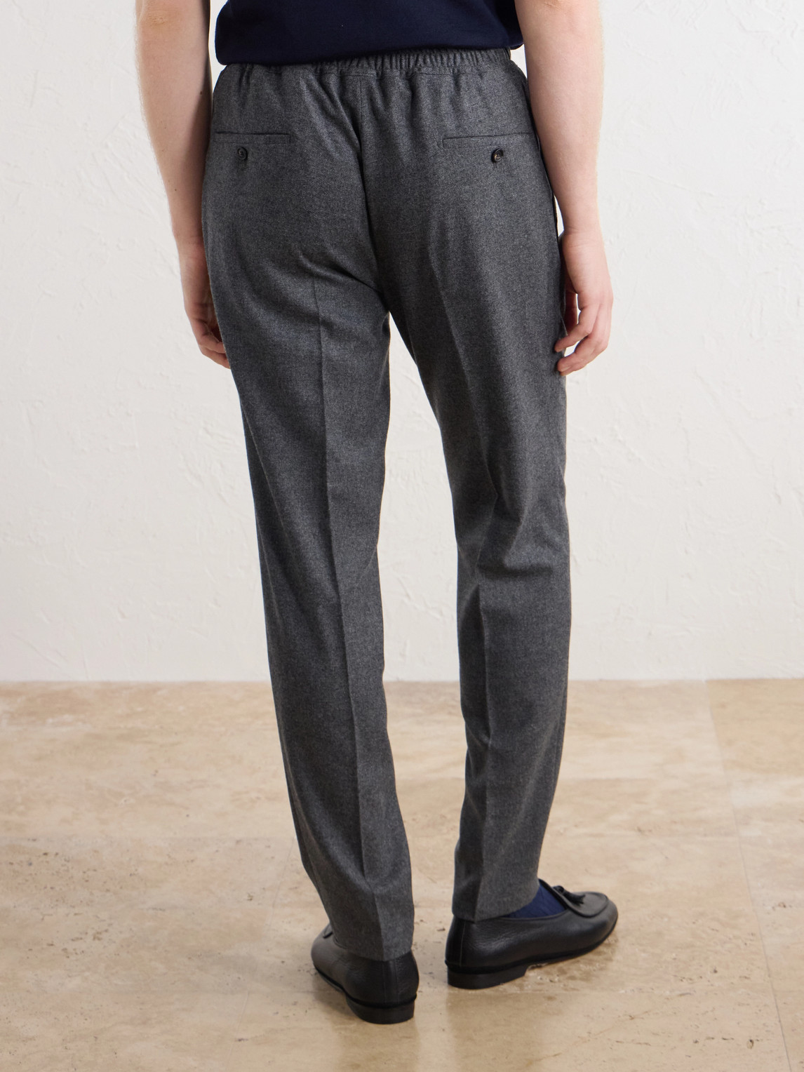 Straight-Leg Wool And Cashmere-Blend Drawstring Suit Trousers