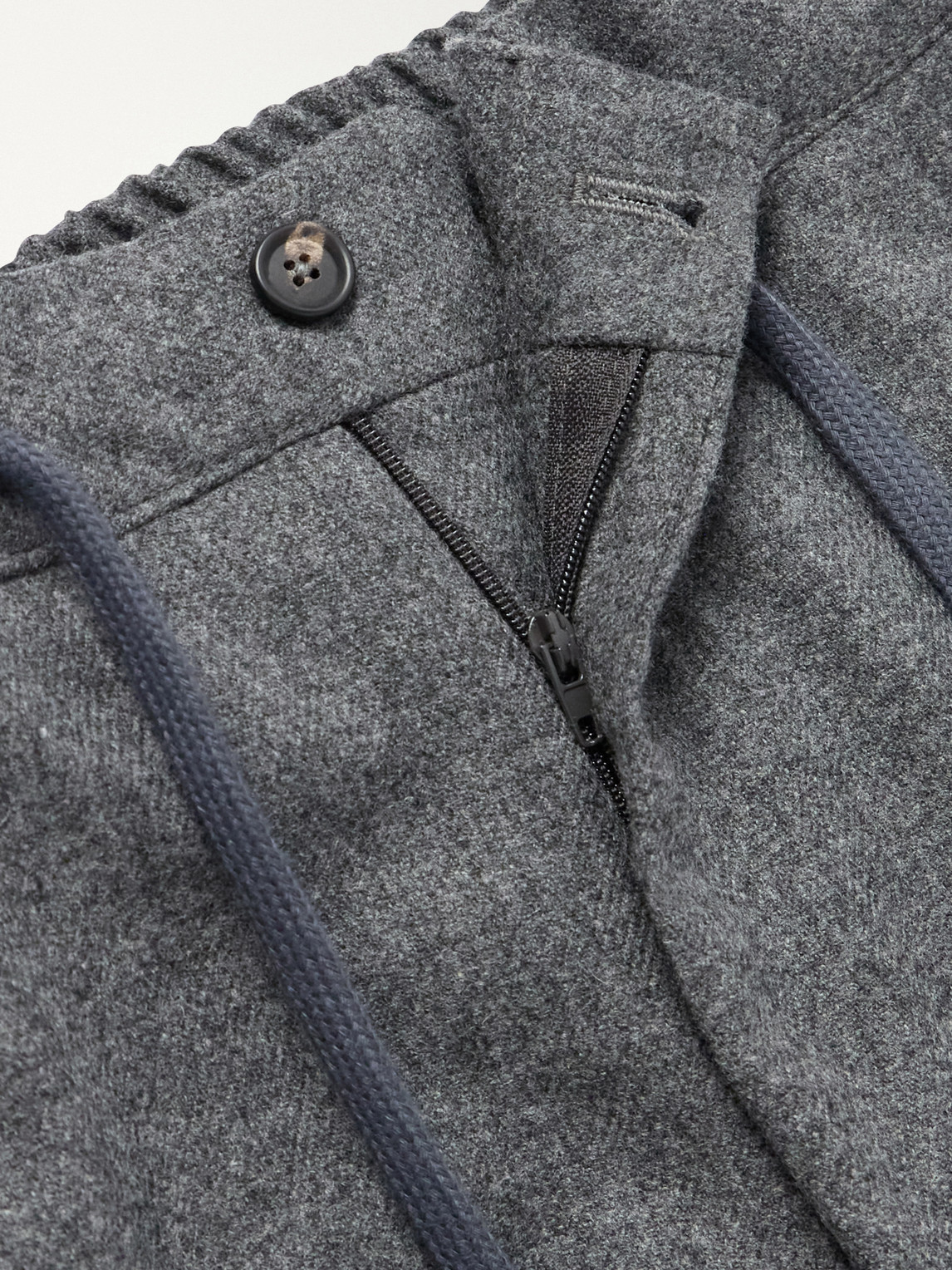 Straight-Leg Wool And Cashmere-Blend Drawstring Suit Trousers