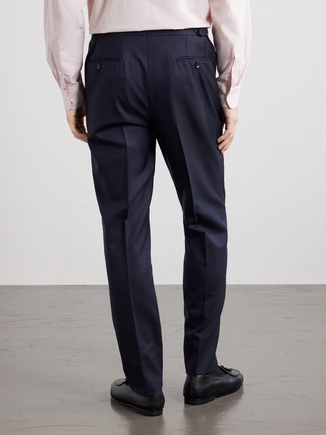 Tapered Virgin Wool Suit Trousers