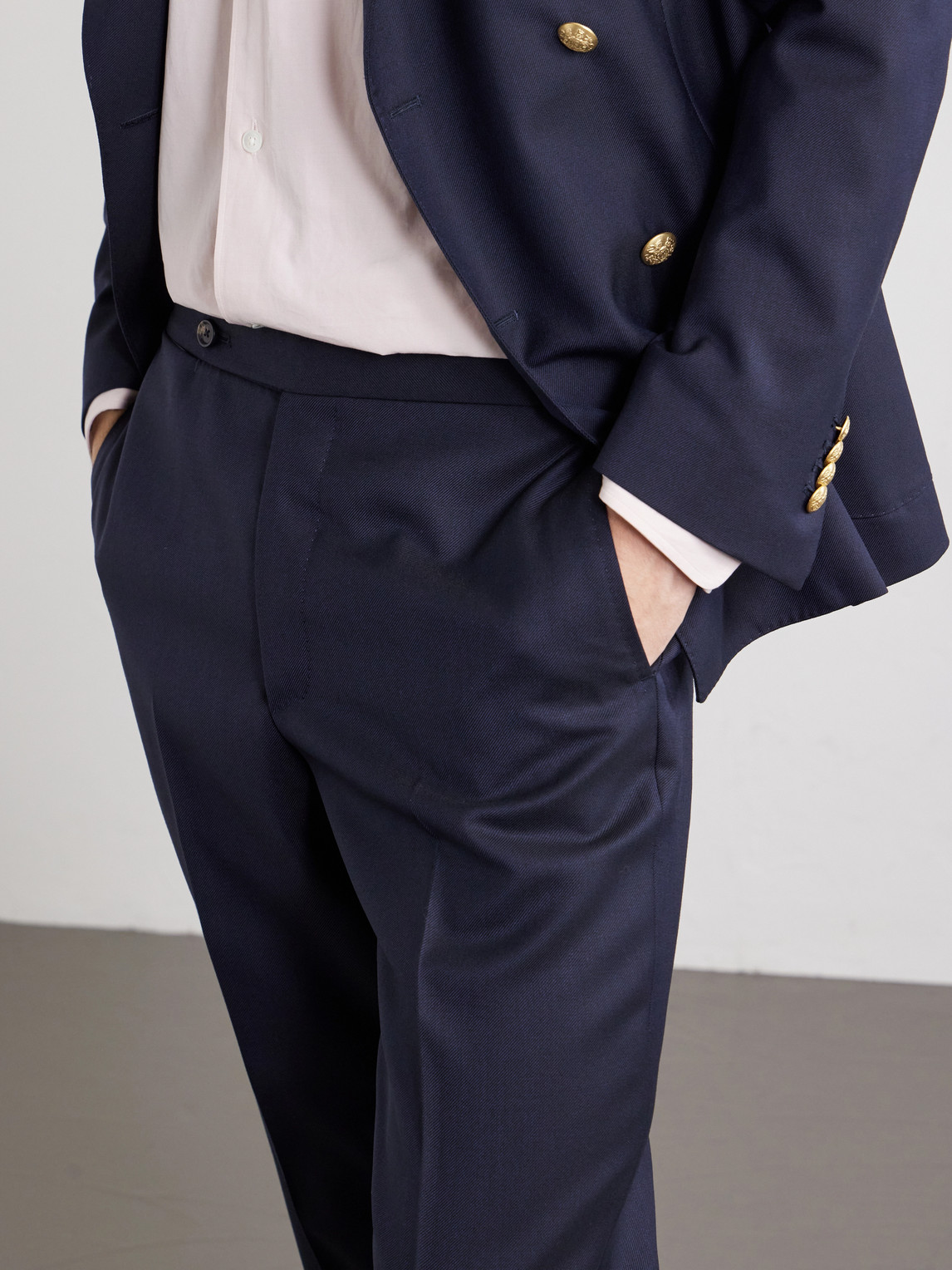 Tapered Virgin Wool Suit Trousers