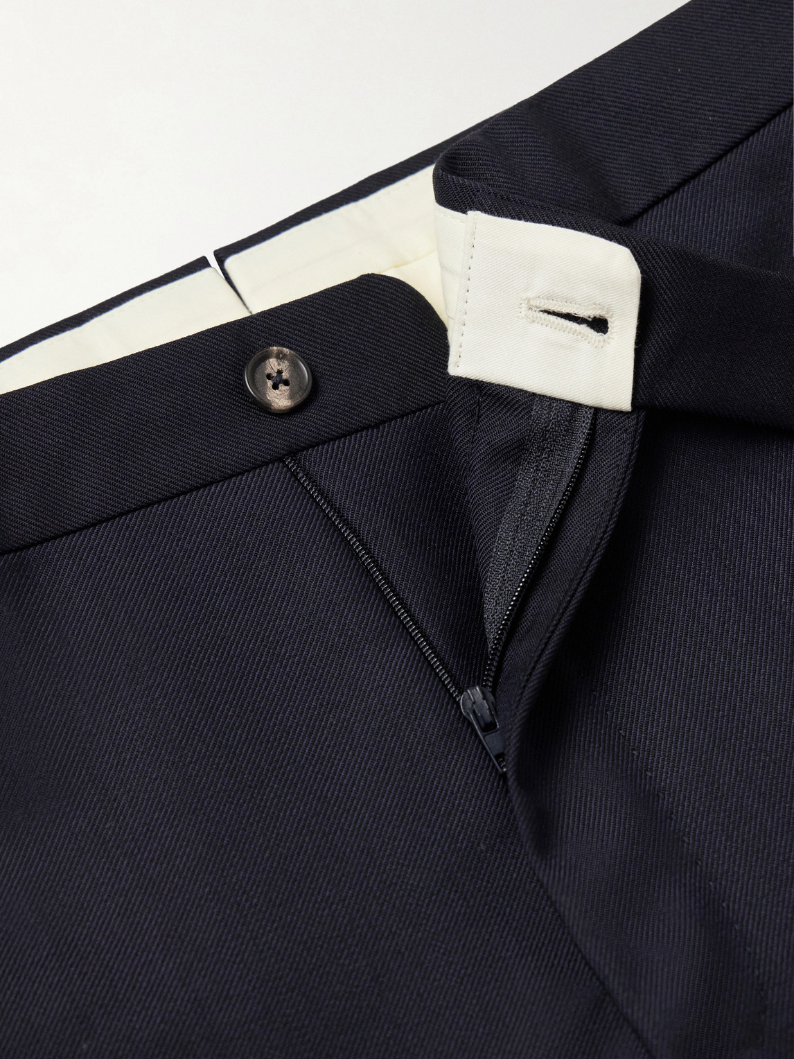 Tapered Virgin Wool Suit Trousers