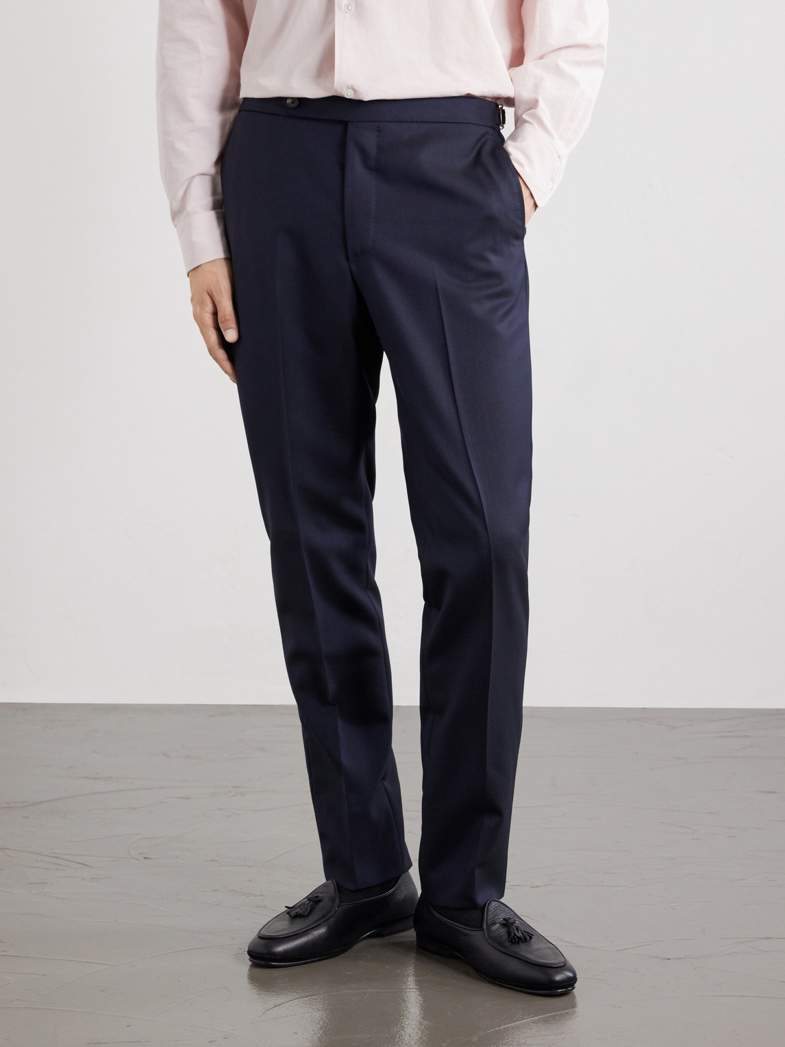 Tapered Virgin Wool Suit Trousers
