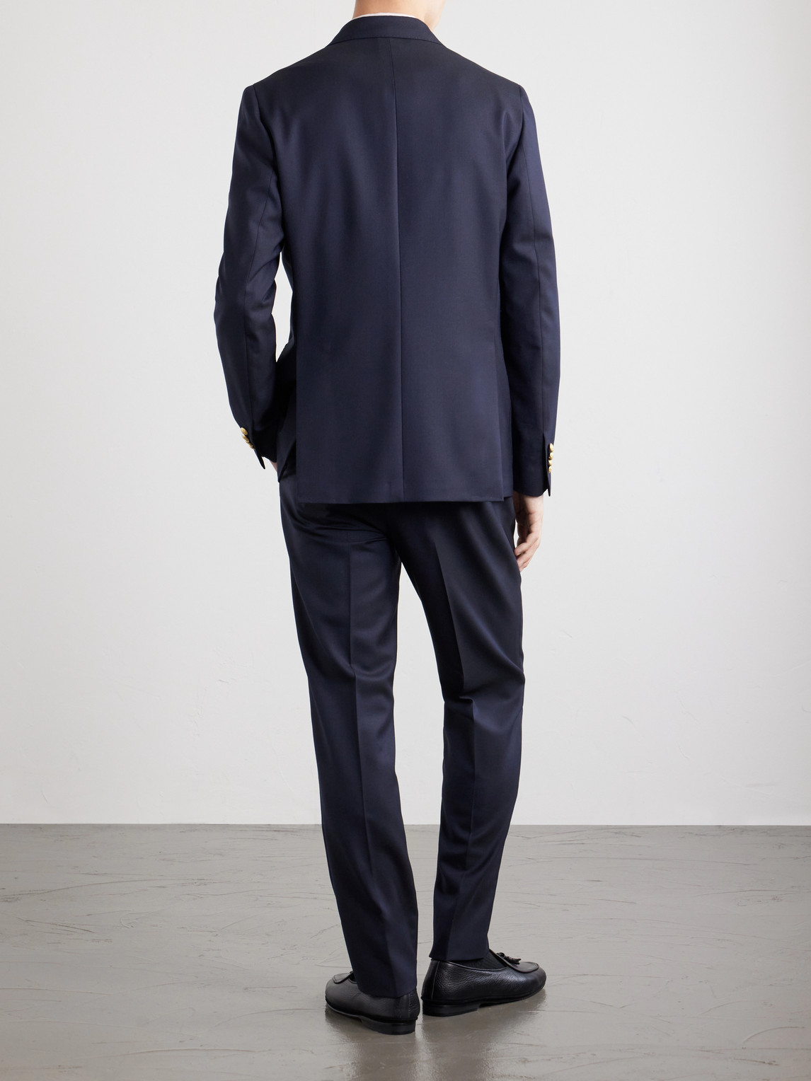 Vesuvio Double-Breasted Wool-Twill Suit Jacket