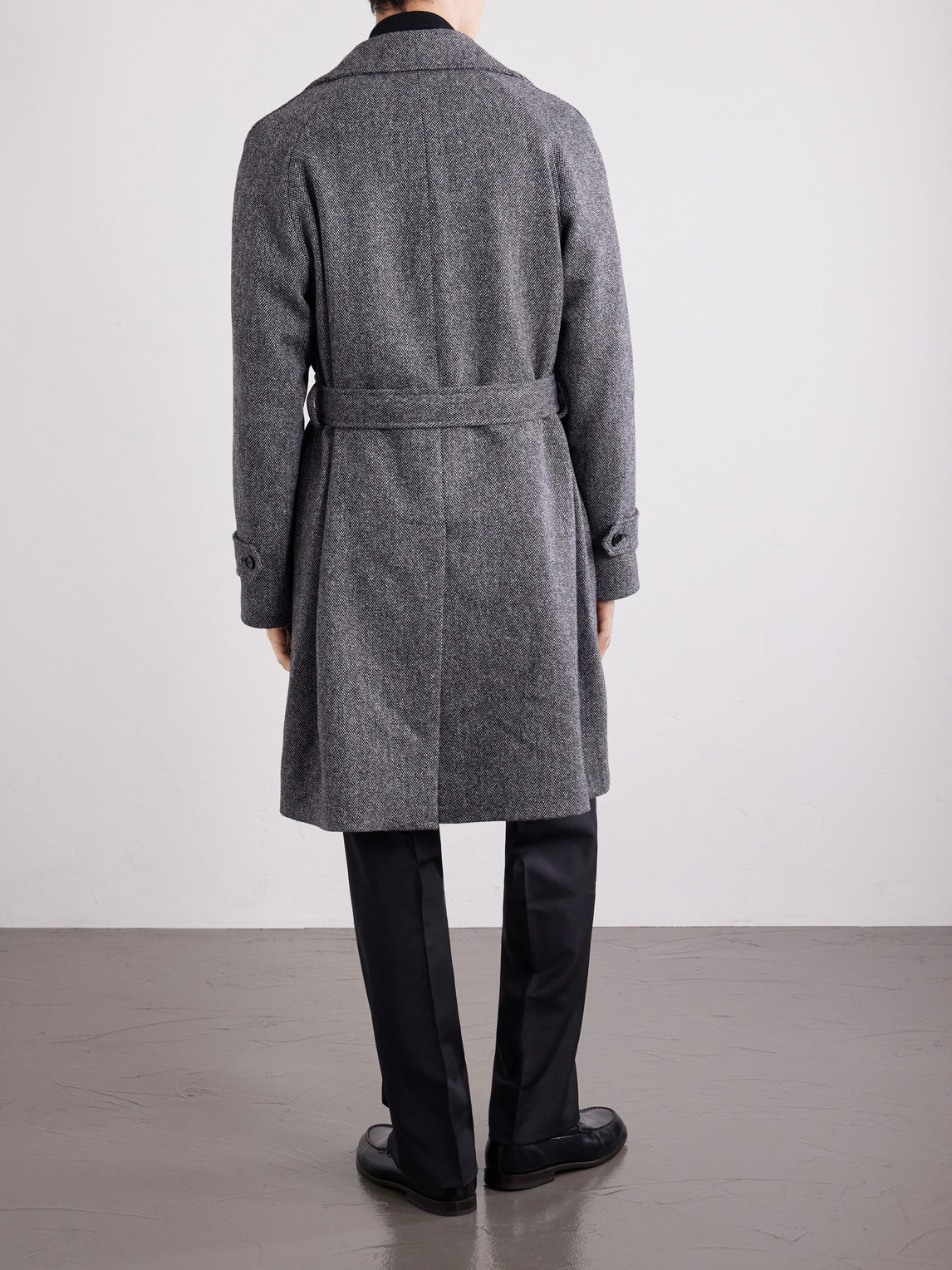 Petrucci Belted Wool And Cashmere-Blend Tweed Coat