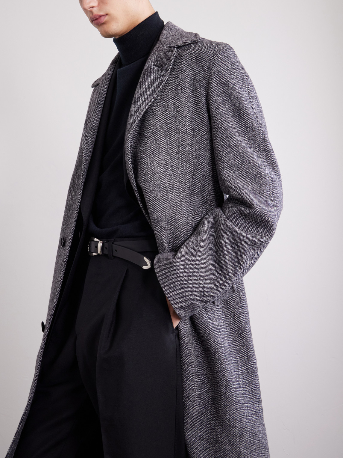 Petrucci Belted Wool And Cashmere-Blend Tweed Coat
