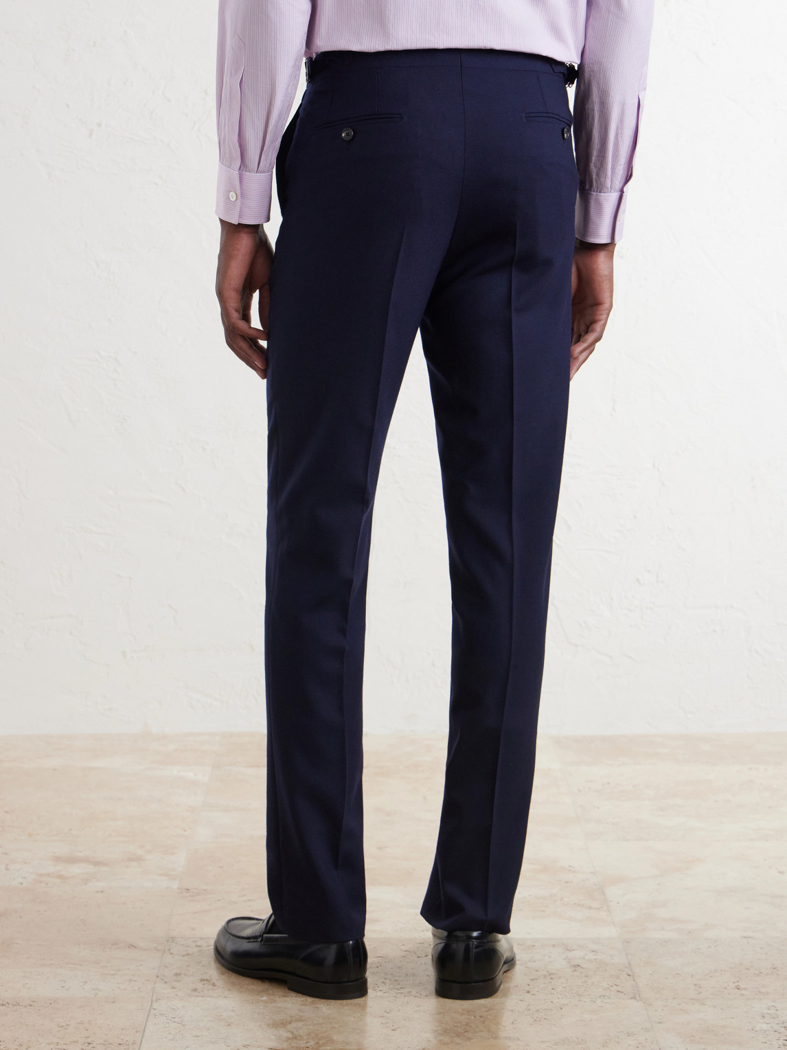 Tapered Virgin Wool Suit Trousers