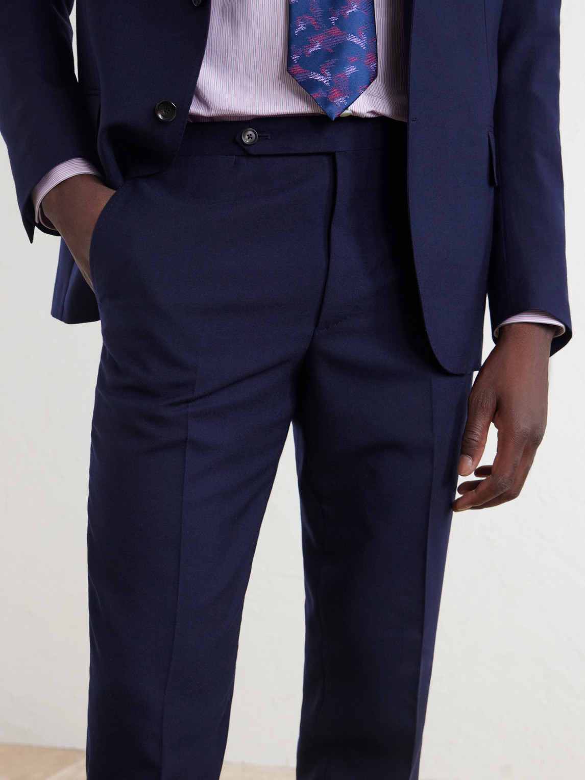 Tapered Virgin Wool Suit Trousers