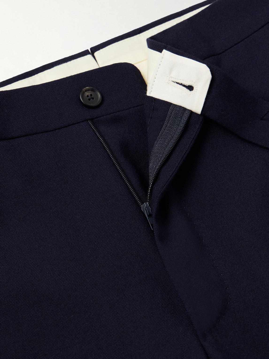 Tapered Virgin Wool Suit Trousers
