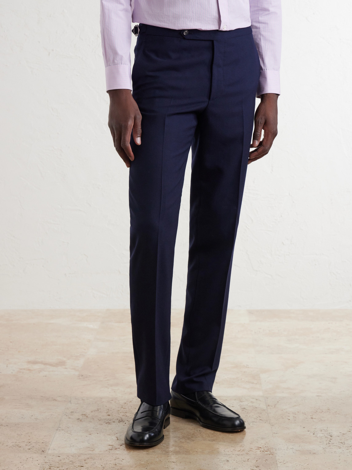 Tapered Virgin Wool Suit Trousers