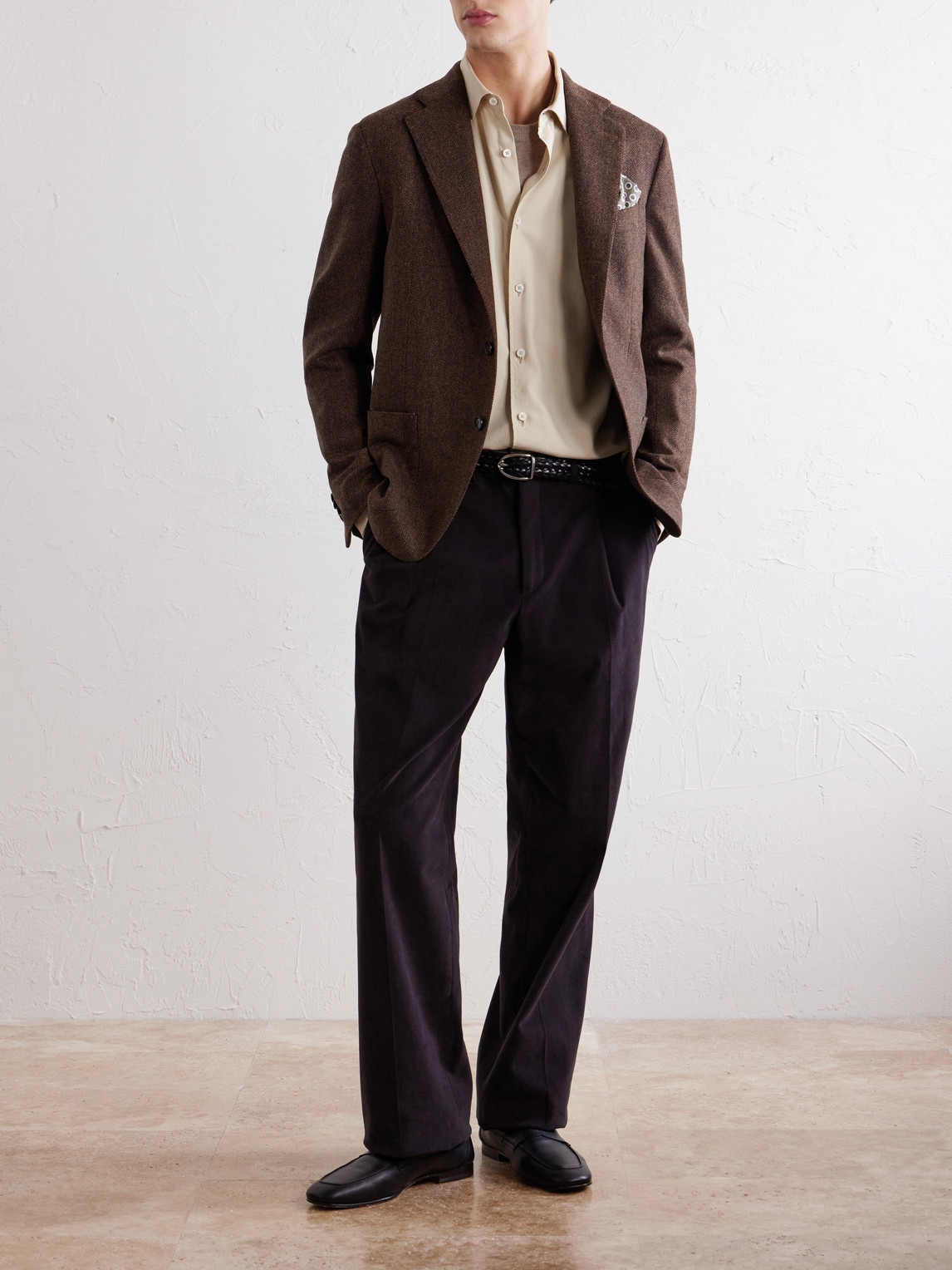 Posillipo Wool And Cashmere-Blend Herringbone Blazer