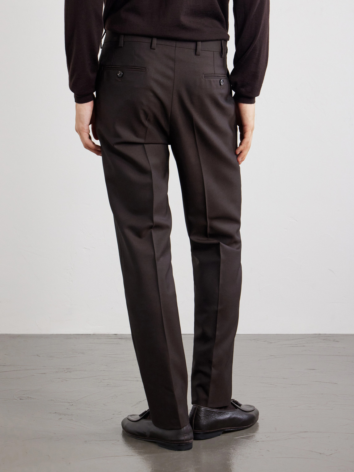 Tapered Virgin Wool Suit Trousers