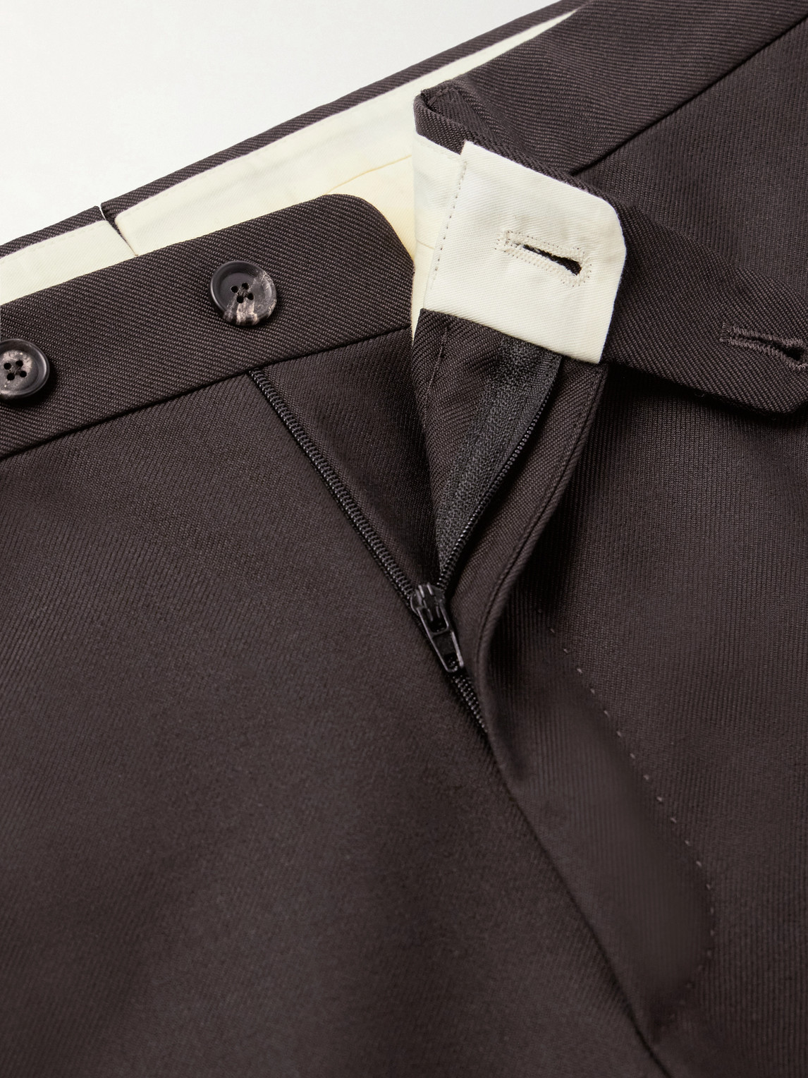 Tapered Virgin Wool Suit Trousers
