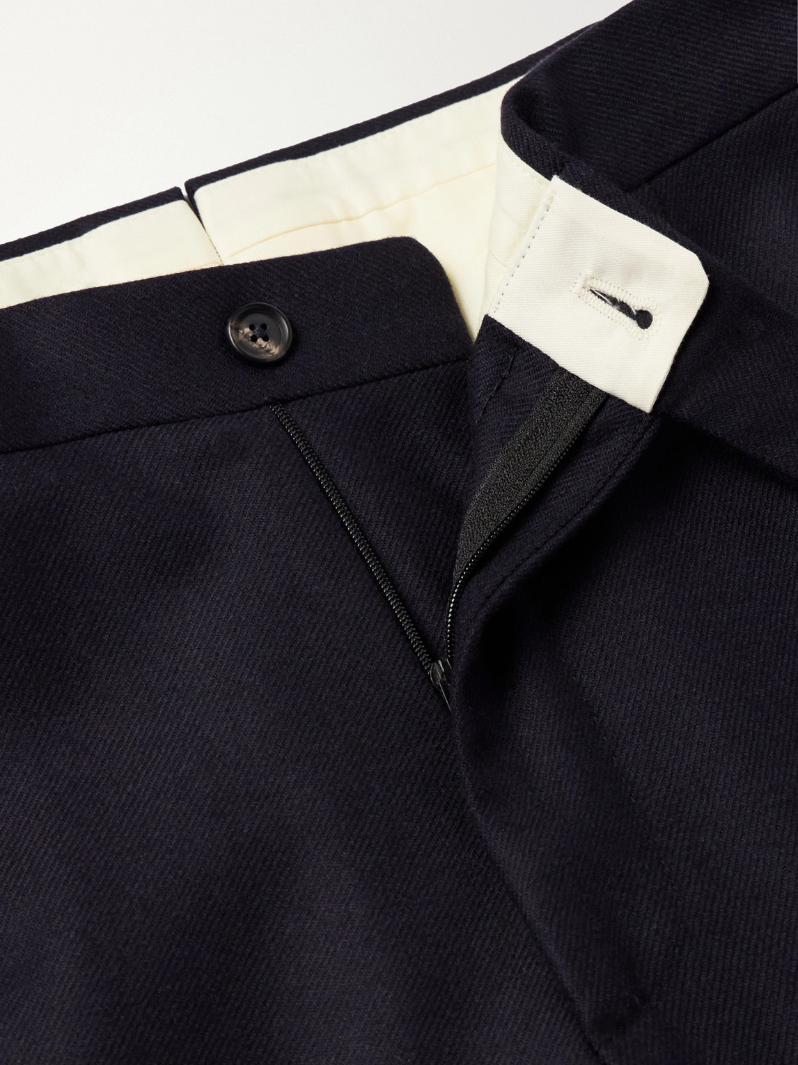 Straight-Leg Pleated Virgin Wool Trousers