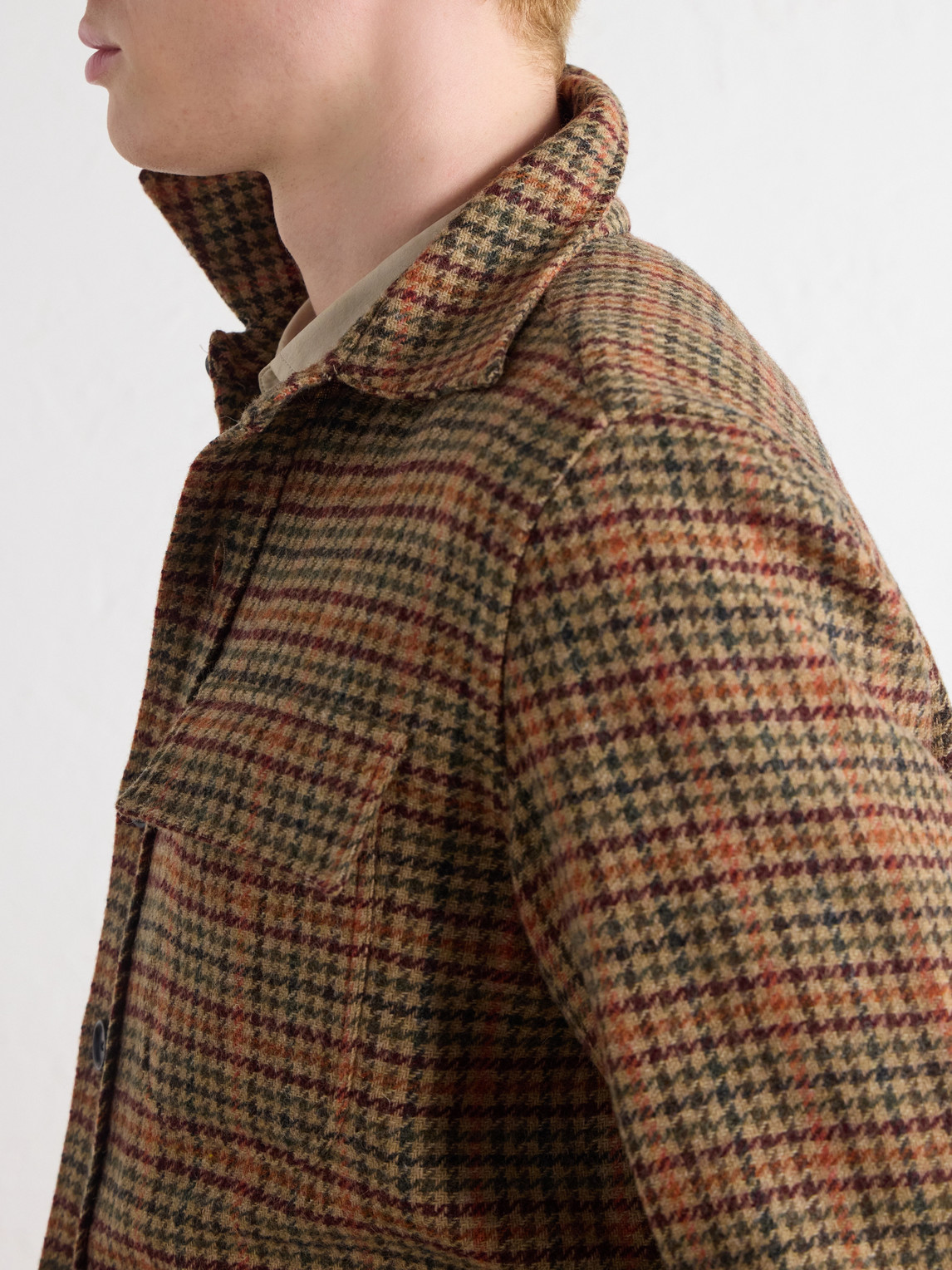 Houndstooth Virgin Wool Overshirt